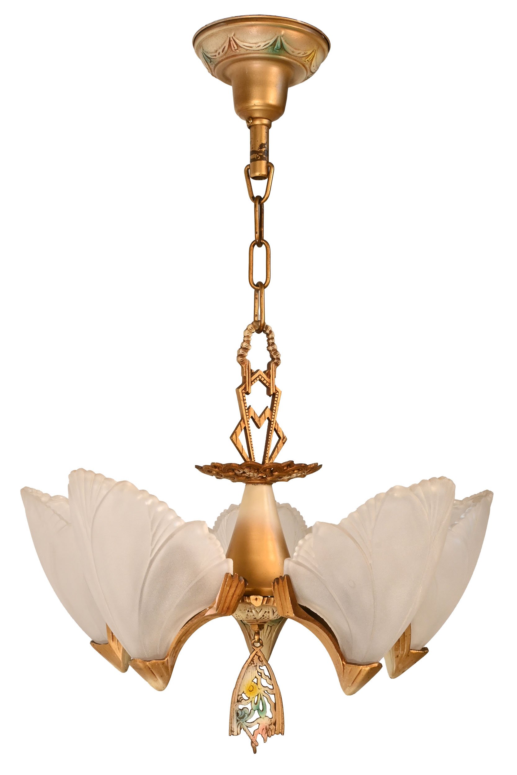 24251 batwing polychrome five light slip shade chandelier 1.jpg
