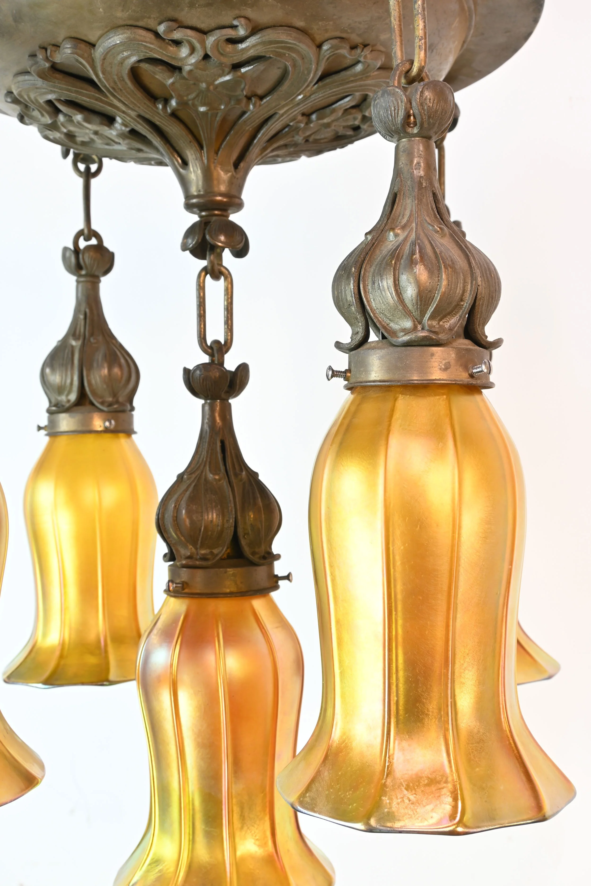 61002-bronze-floral-art-nouveau-chandelier-w-quezal-tall-bell-aurene-shades-3.jpg