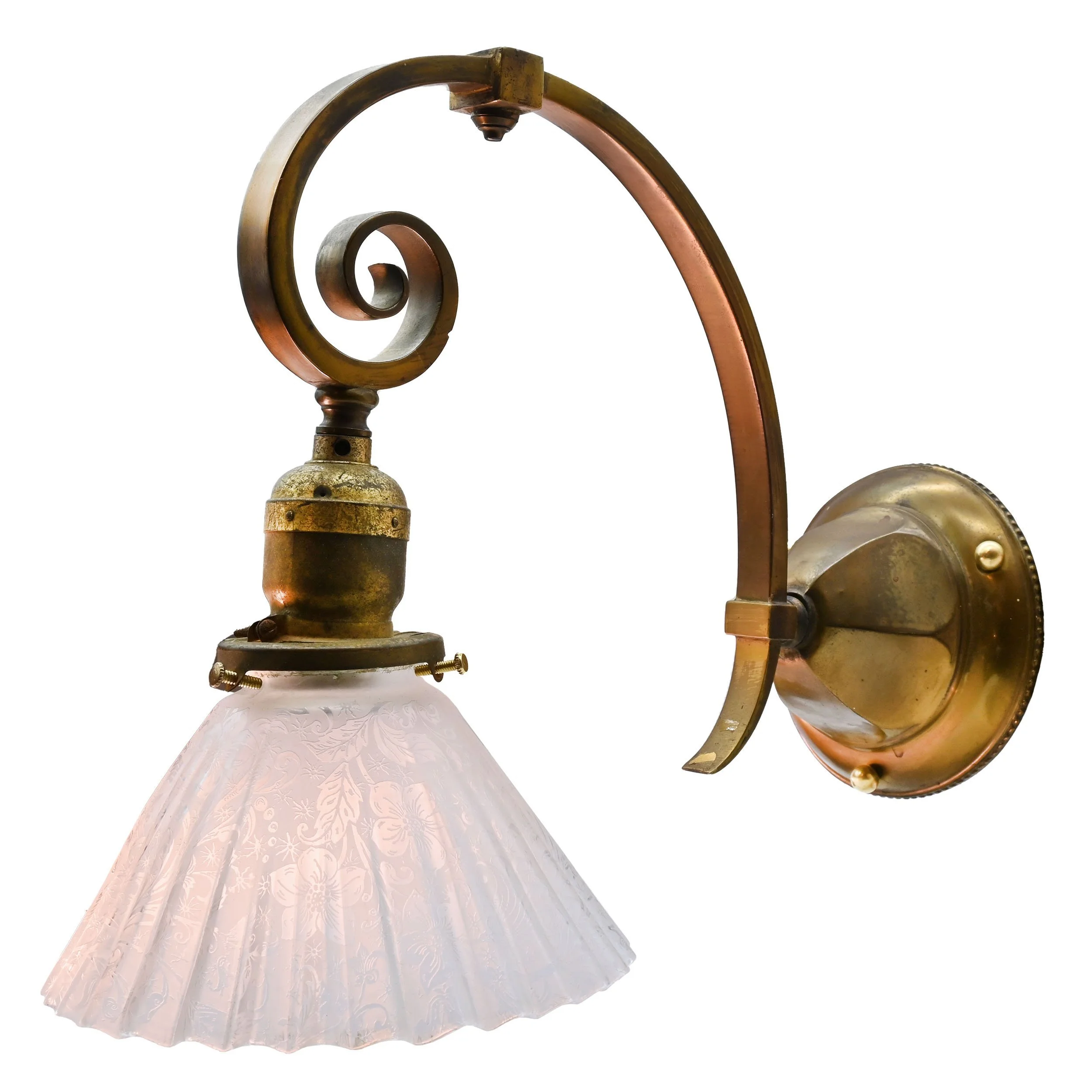 62194+brass+spiral+arm+sconce+with+pleated+floral+etched+shade+6.jpg