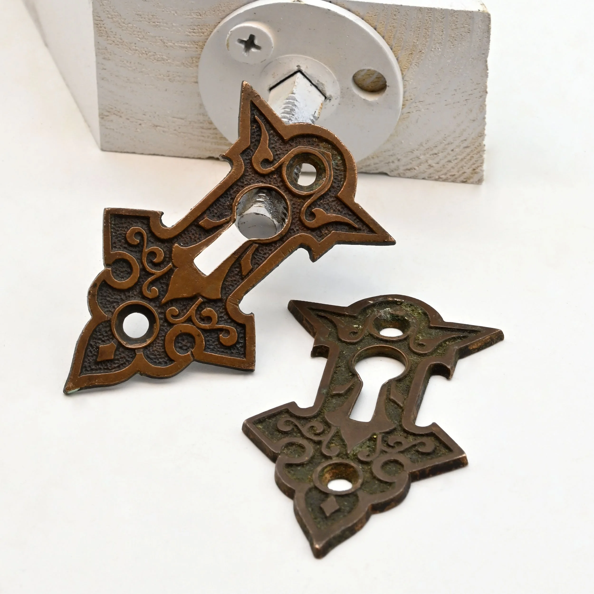 H62132+pointy+brass+eastlake+keyhole+cover+2.jpg