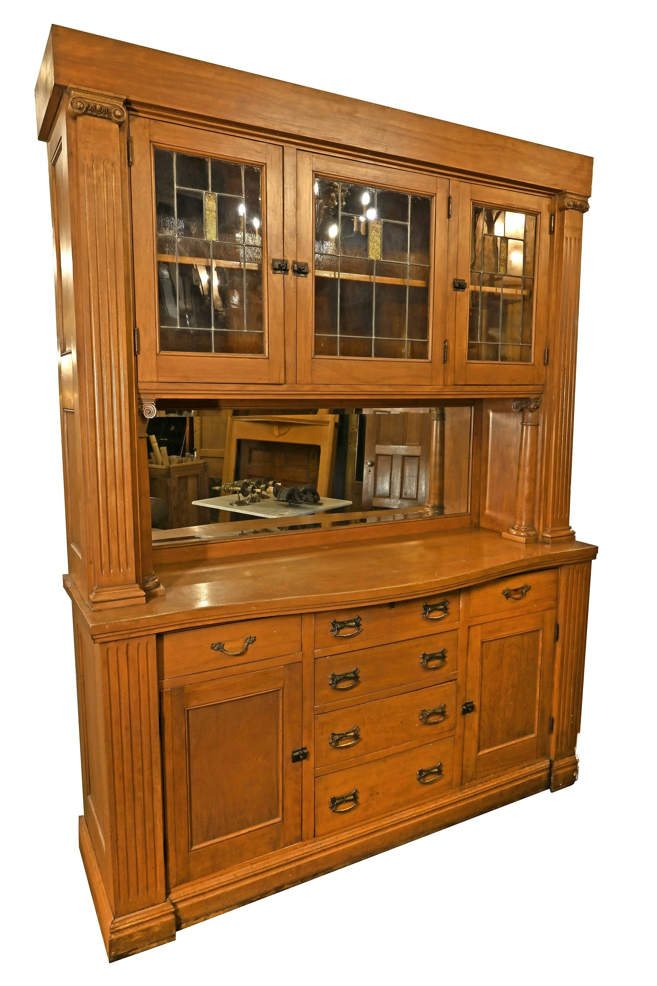 62093+birch+buffet+with+columns+and+leaded+doors+9.jpg