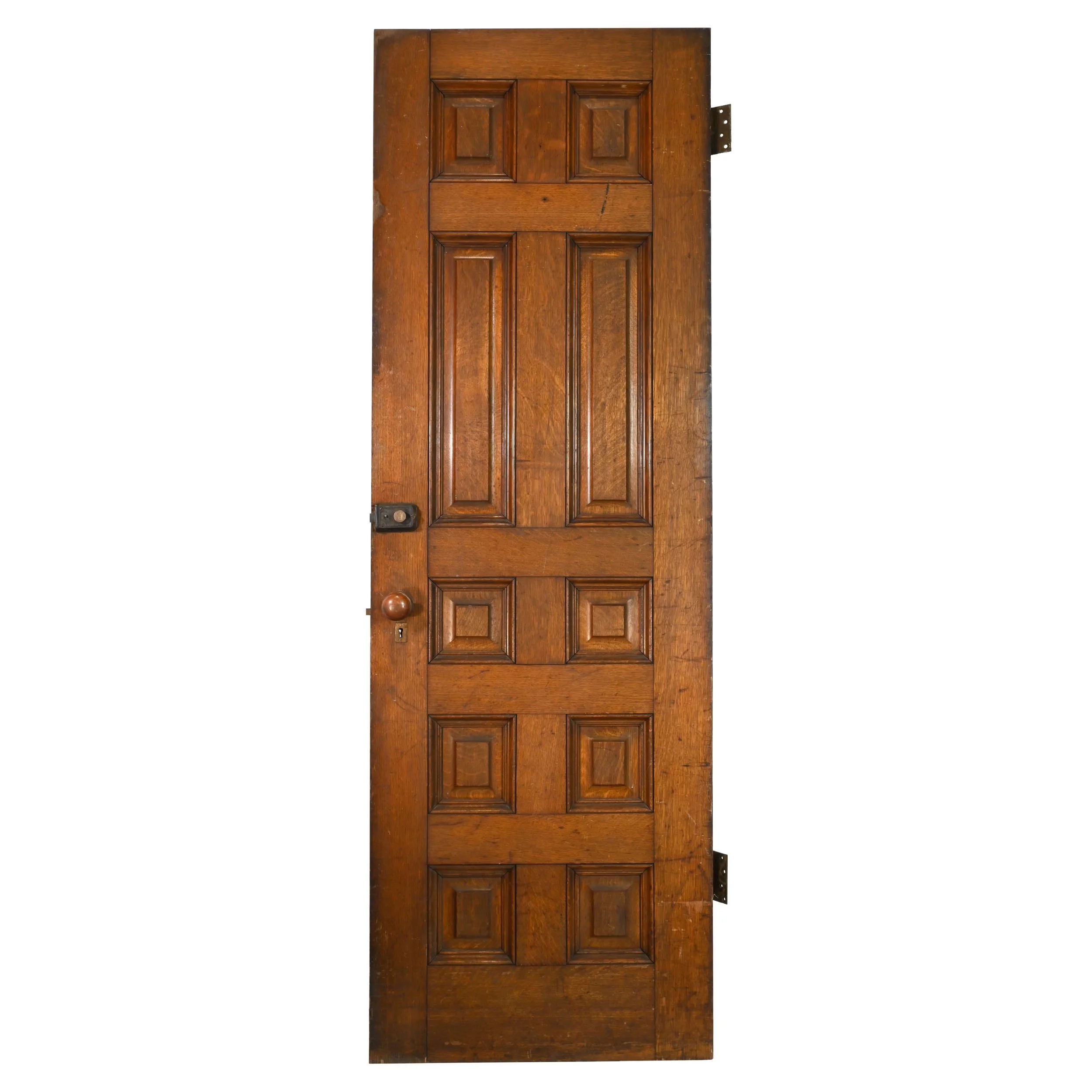 62475+quarter+sawn+oak+10+panel+door+with+brass+hardware+1.jpg