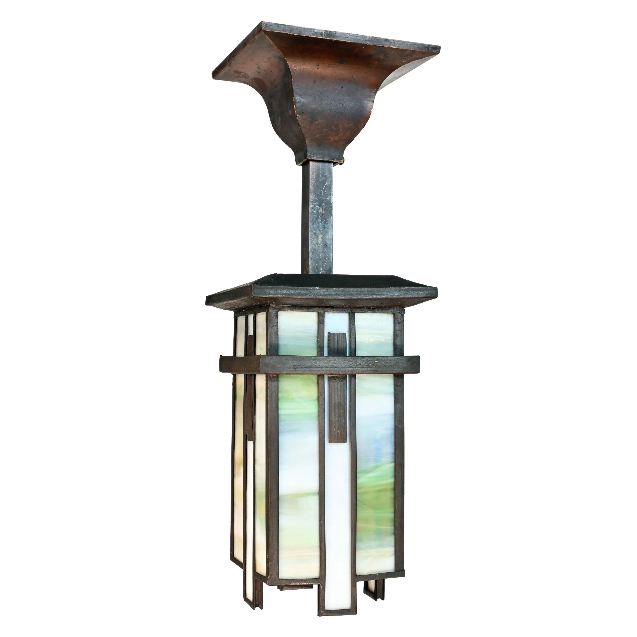 62705+arts+and+crafts+leaded+pendant+with+blue+and+green+slag+glass+1.jpg