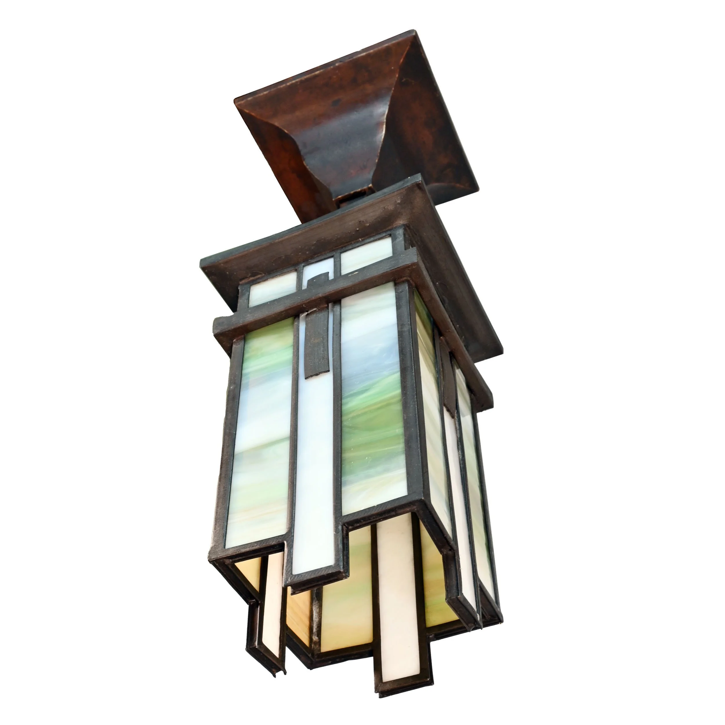 62705+arts+and+crafts+leaded+pendant+with+blue+and+green+slag+glass+2.jpg