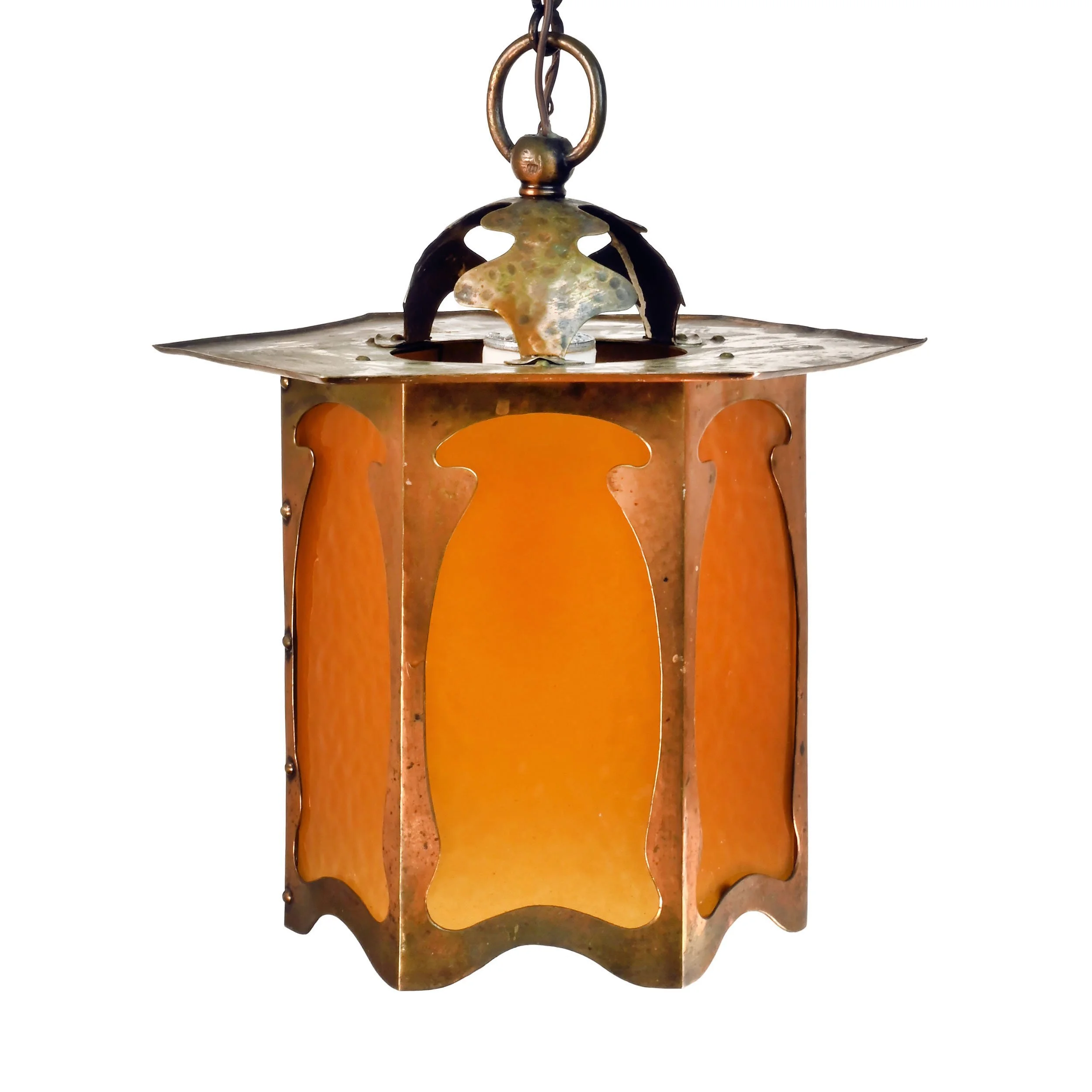 62734+art+nouveau+copper+pendant+with+textured+amber+glass+1.jpg