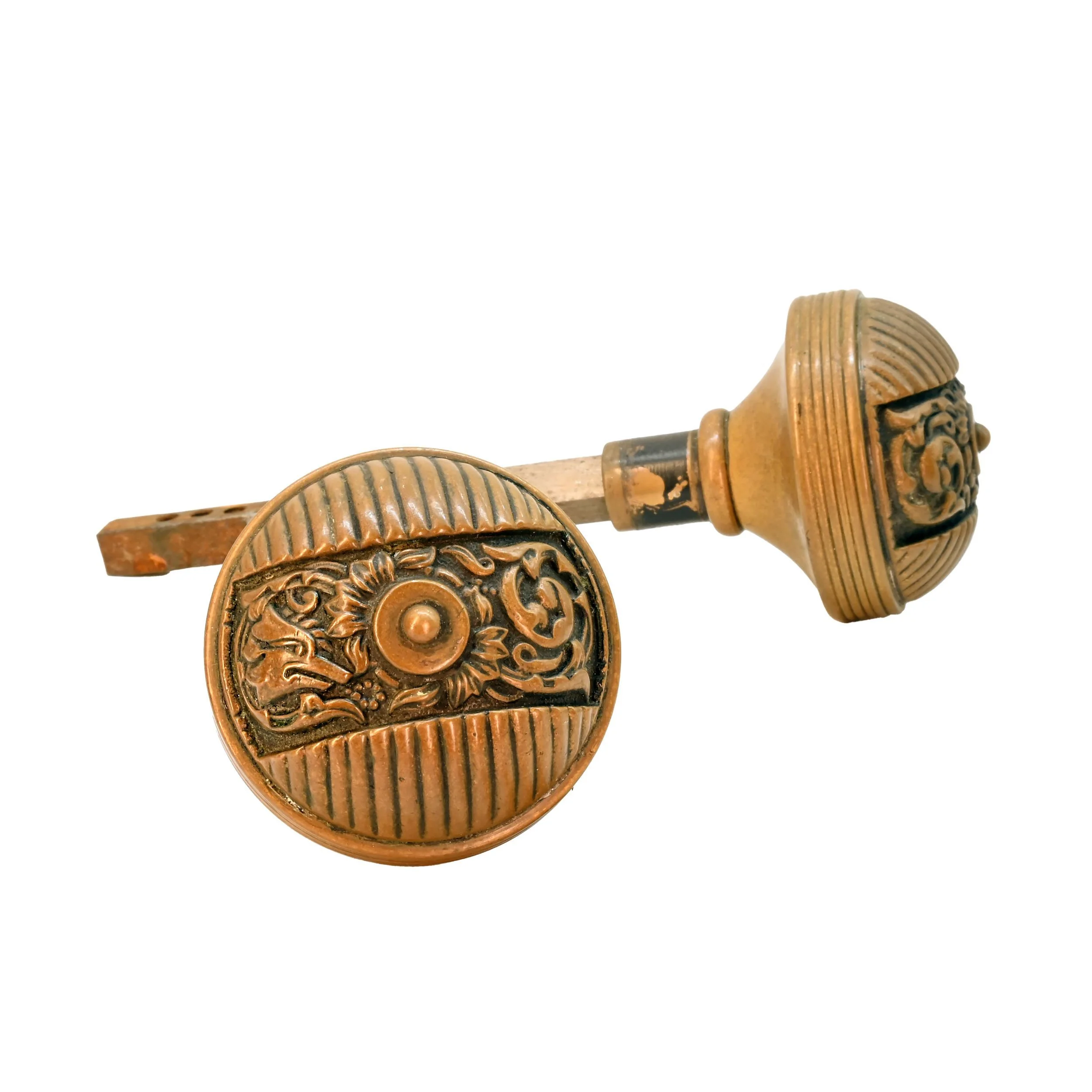 H62383+reading+hardware+co+brass+fox+head+knob+%26+plate+entry+set+3.jpg