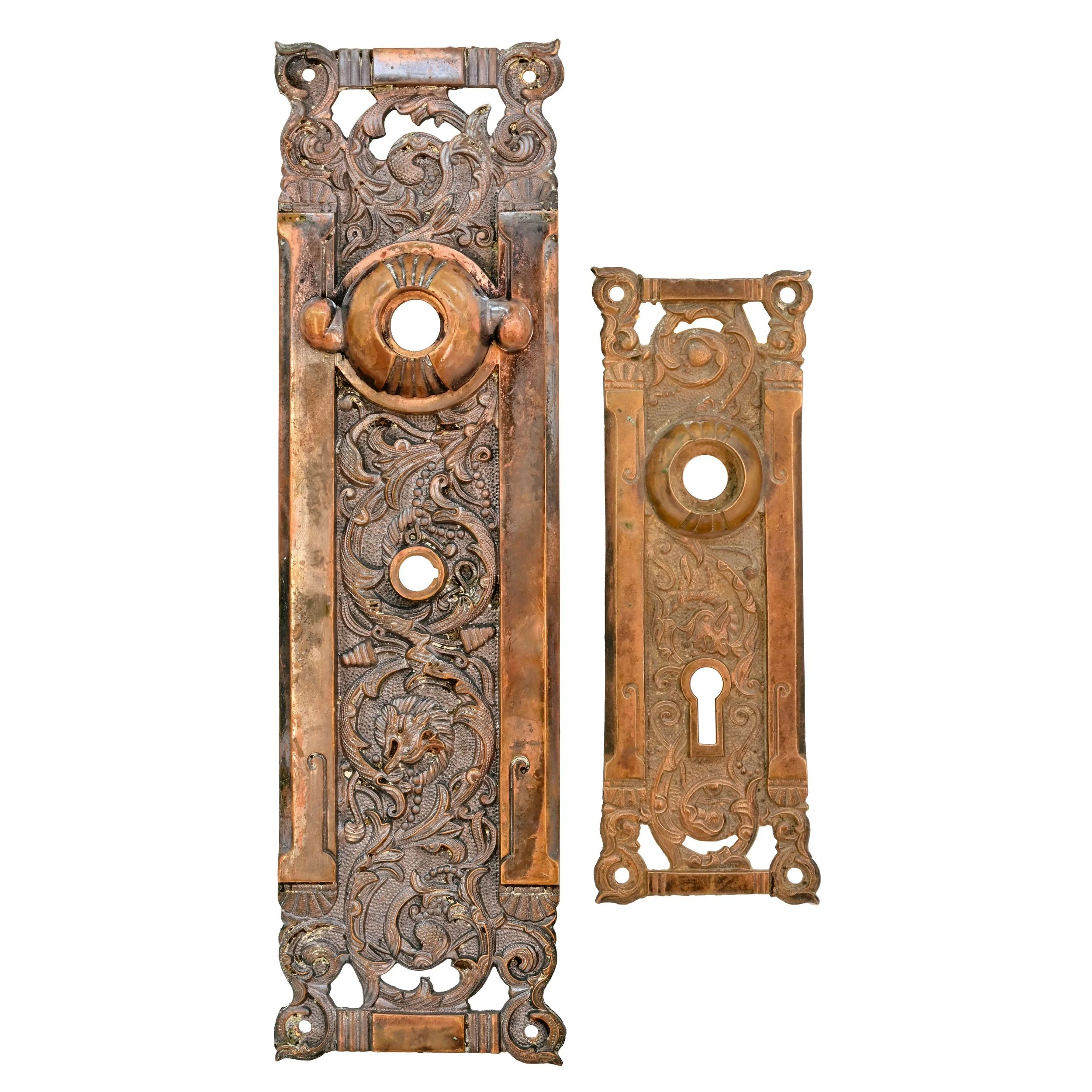 H62383+reading+hardware+co+brass+fox+head+knob+%26+plate+entry+set+4.jpg