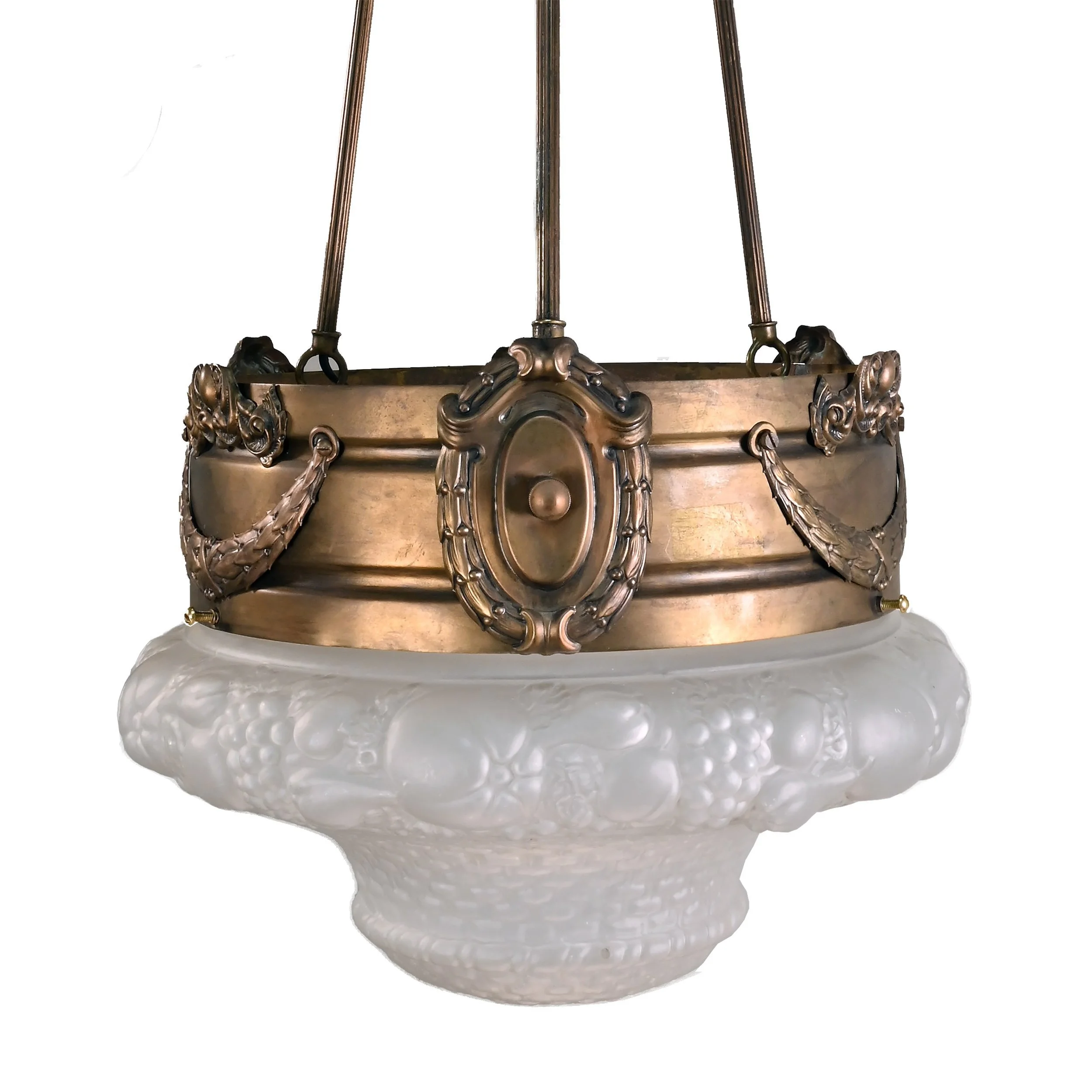 62888+french+brass+chandelier+with+garland+and+glass+bowl+with+woven+design+3.jpg