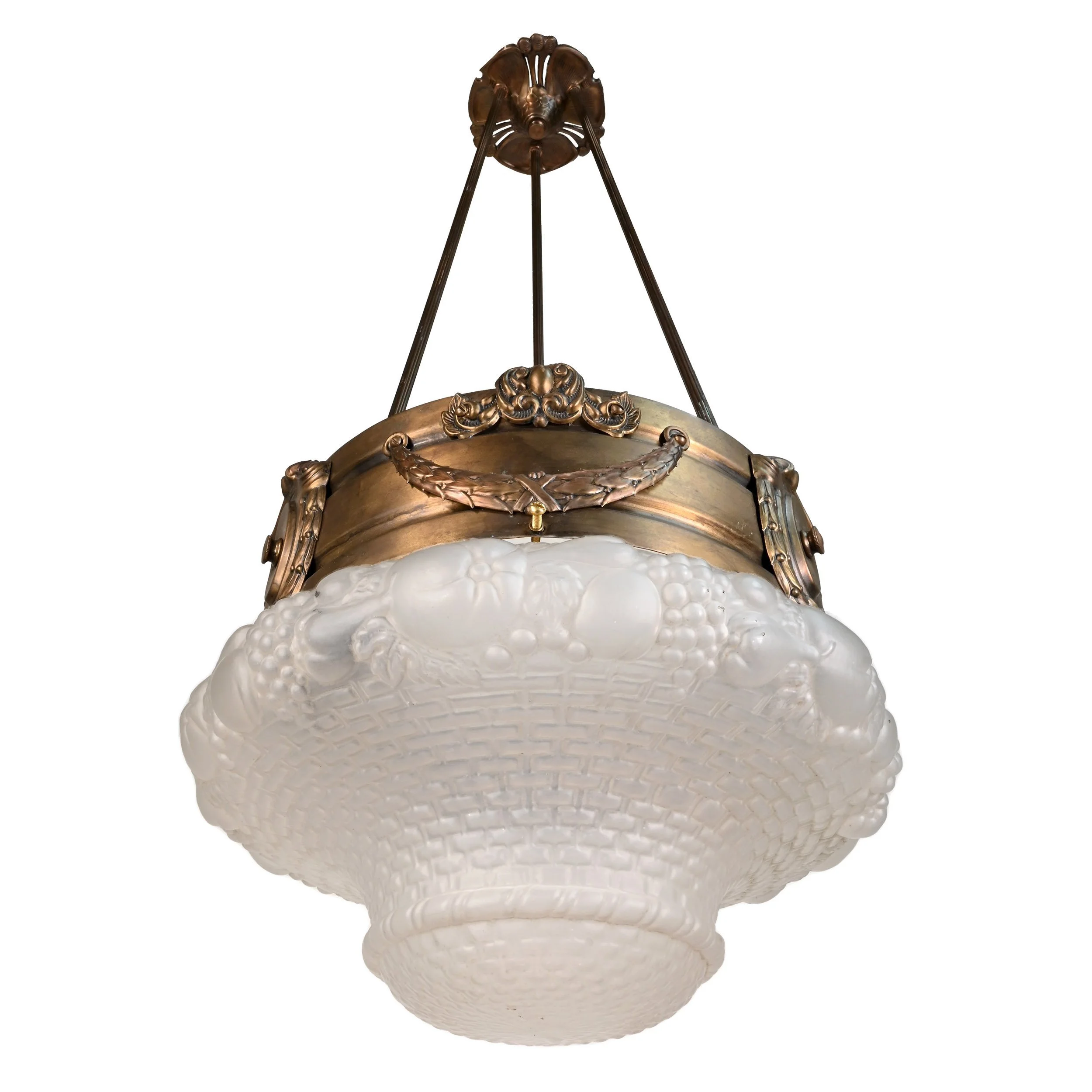 62888+french+brass+chandelier+with+garland+and+glass+bowl+with+woven+design+4.jpg