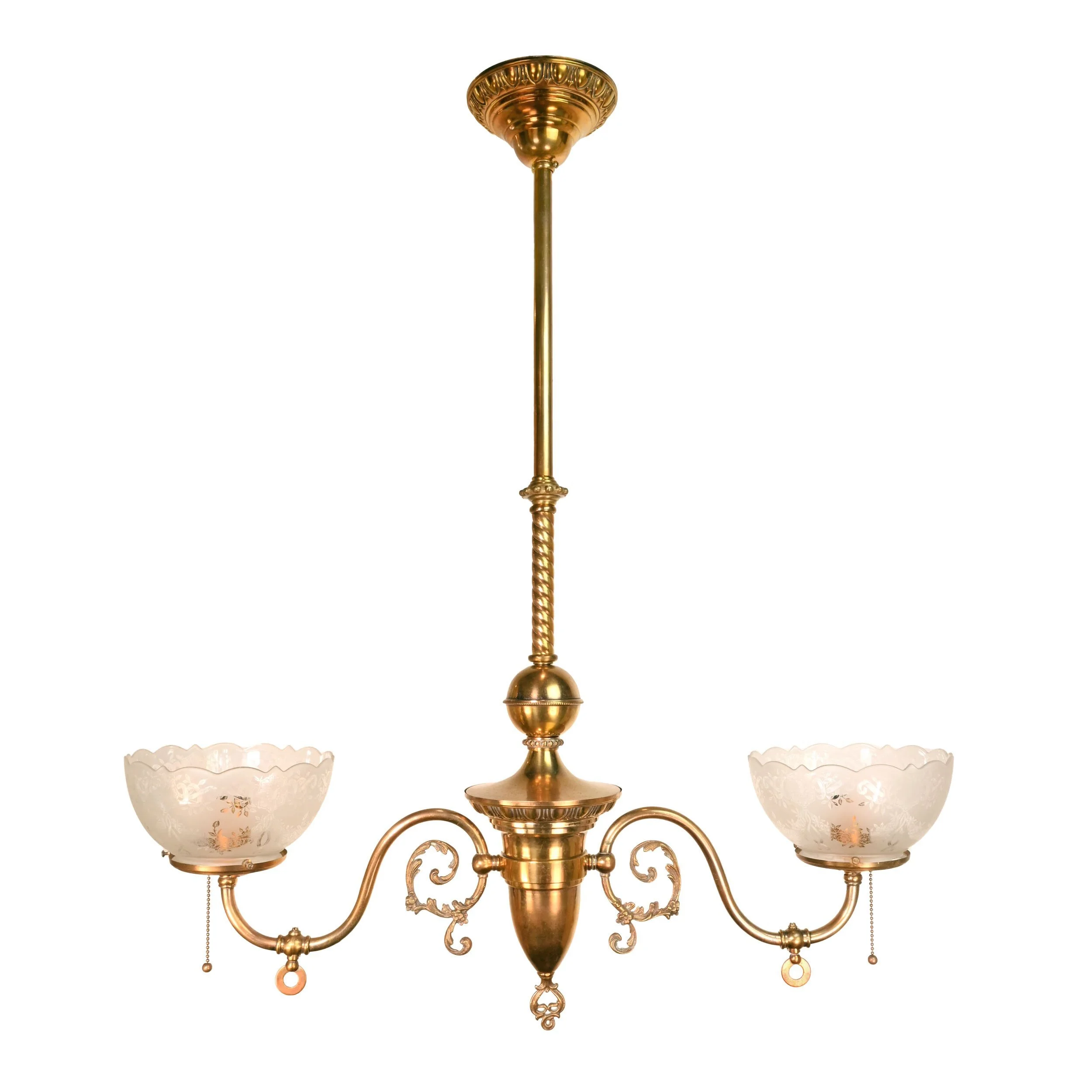 62915+brass+converted+gas+two+arm+pendant+with+egg+and+dart+detail+and+etched+shades+with+bow+pattern+2.jpg