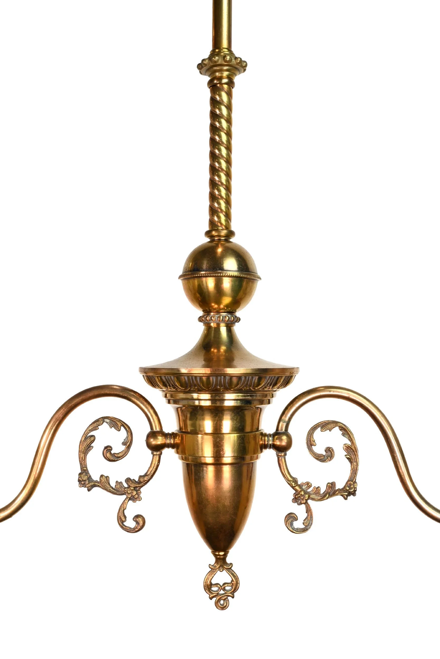 62915+brass+converted+gas+two+arm+pendant+with+egg+and+dart+detail+and+etched+shades+with+bow+pattern+1.jpg