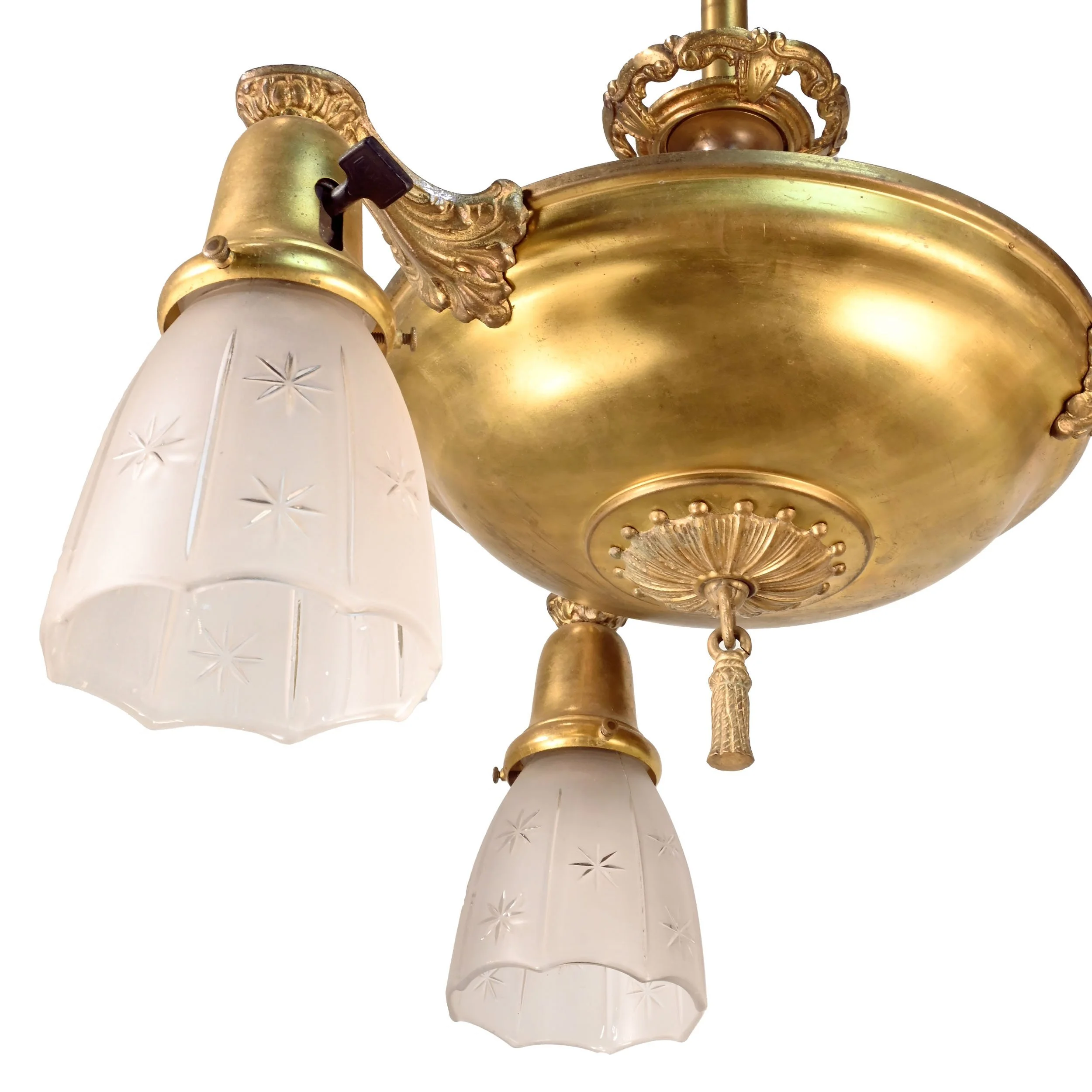 62932+brass+three+arm+pan+fixture+with+sunburst+shades+3.jpg
