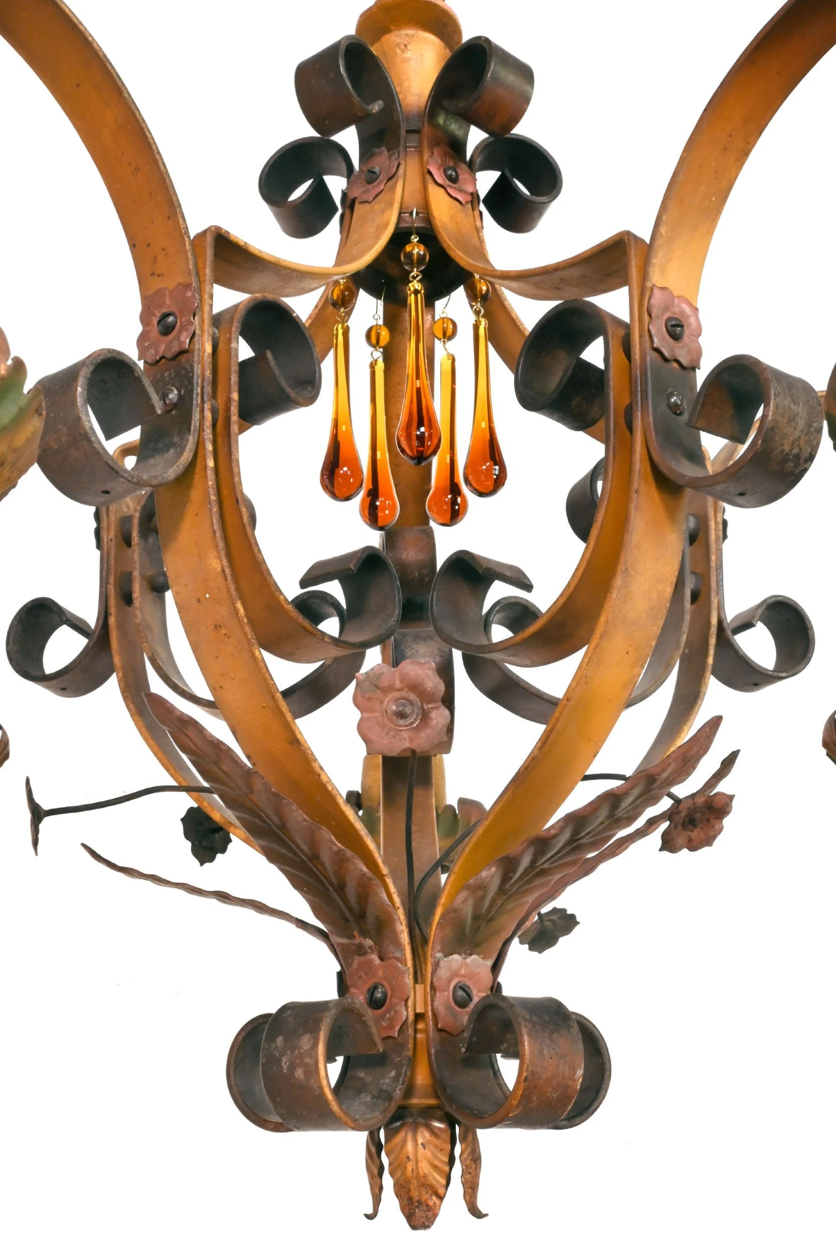 63032+orange+and+polychrfome+floral+five+bulb+chandelier+4.jpg