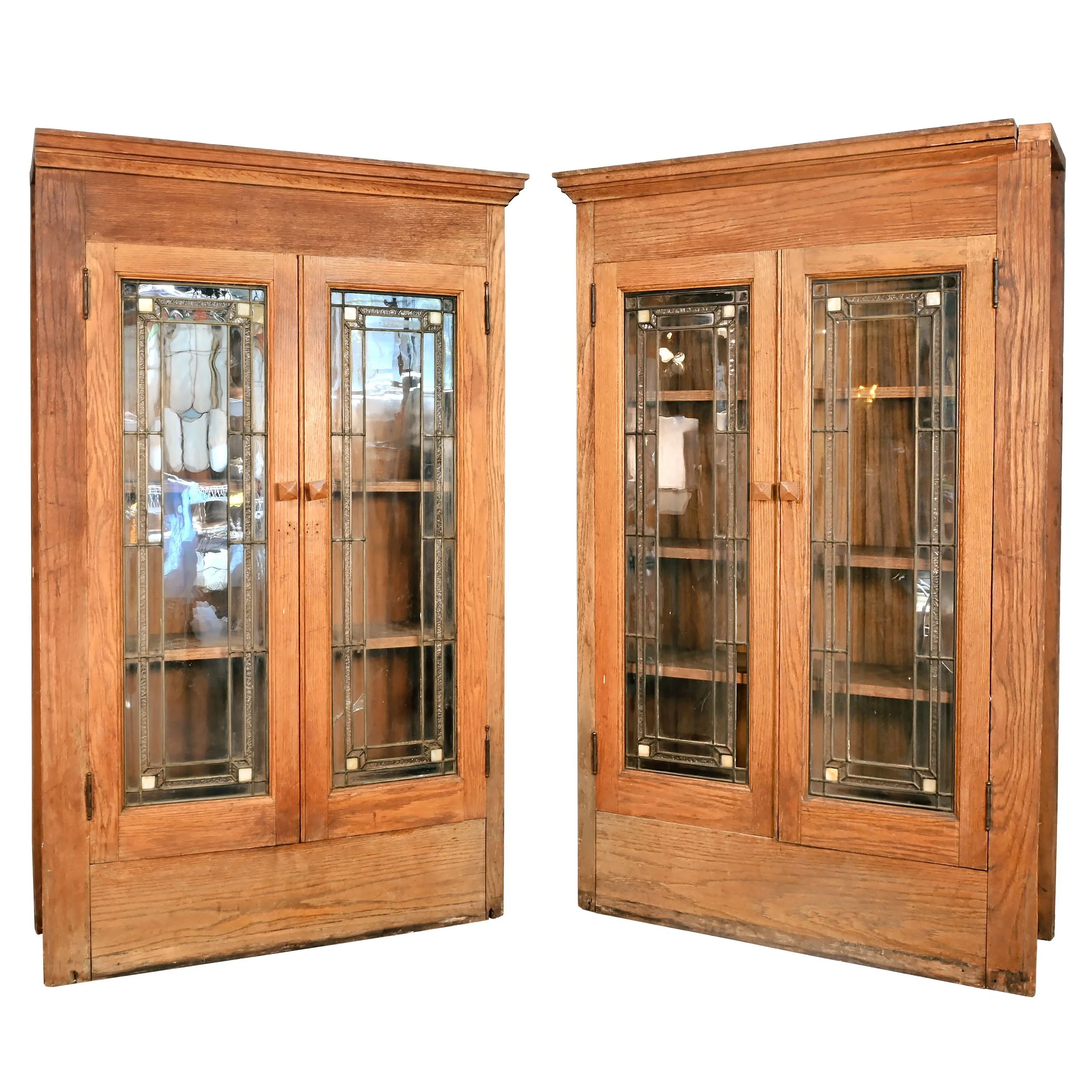 63054+light+oak+cabinet+pair+with+leaded+glass+doors+1.jpg