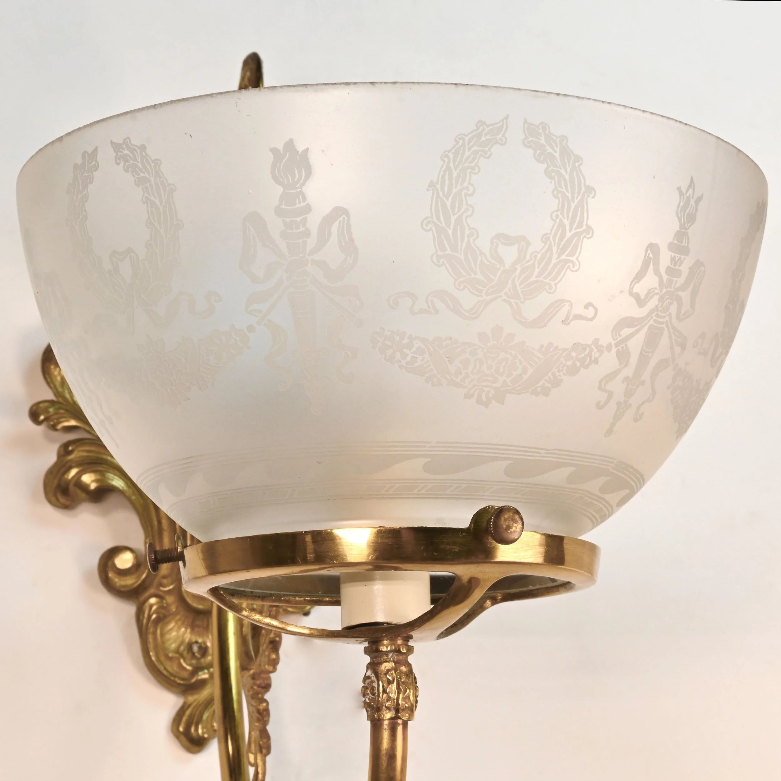 63095+pair+of+brass+rococo+sconces+with+wreath+detail+and+wreath+etched+shades+4.jpg