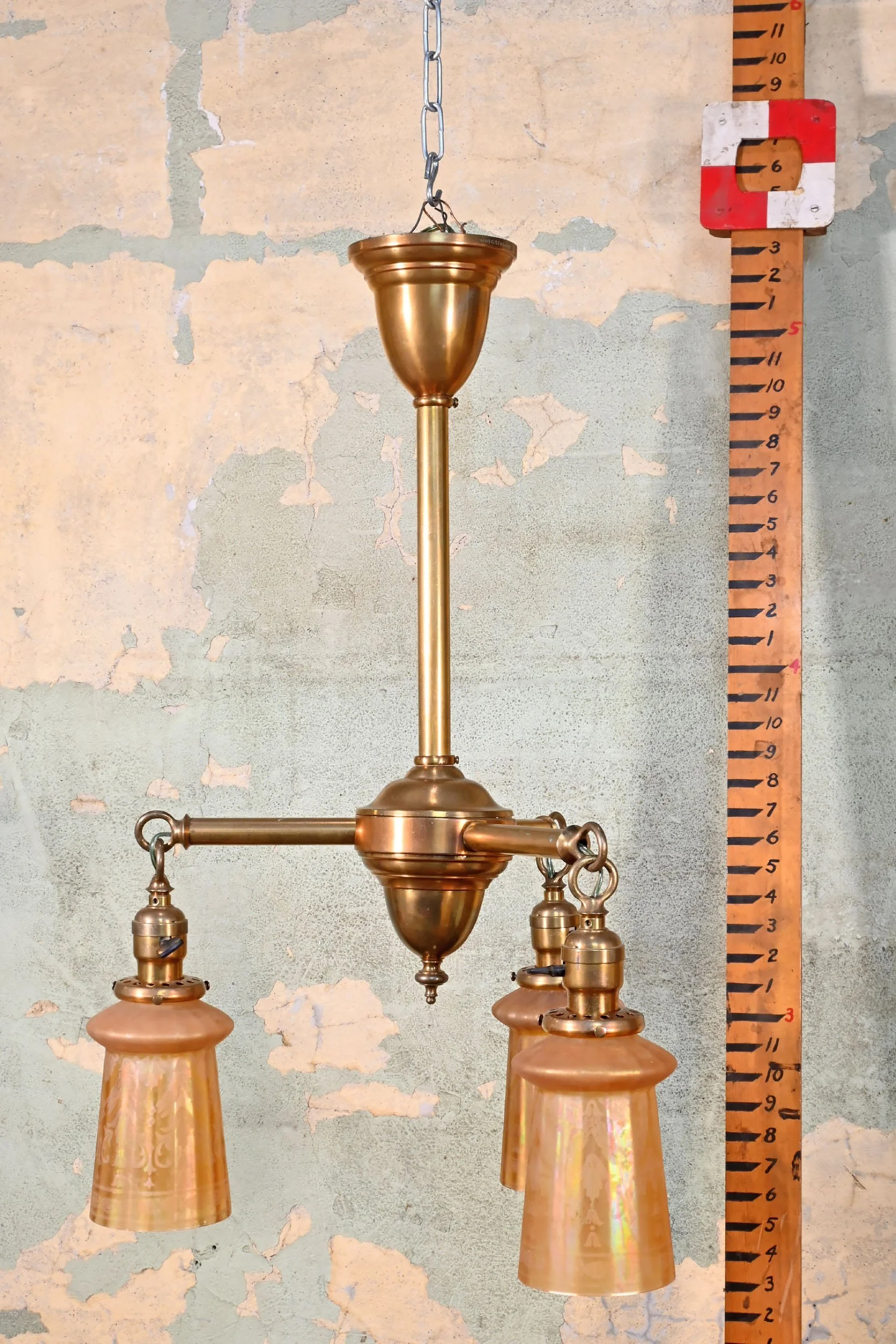 62935+antique+brass+three+arm+chandelier+with+iridescent+amber+etched+shades+1.jpg