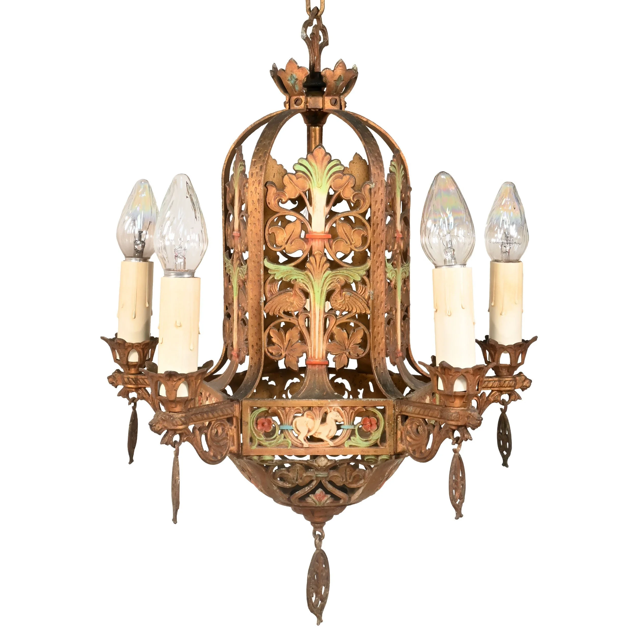 63202+polychrome+five+candle+chandelier+with+griffons+and+peacocks+1.jpg
