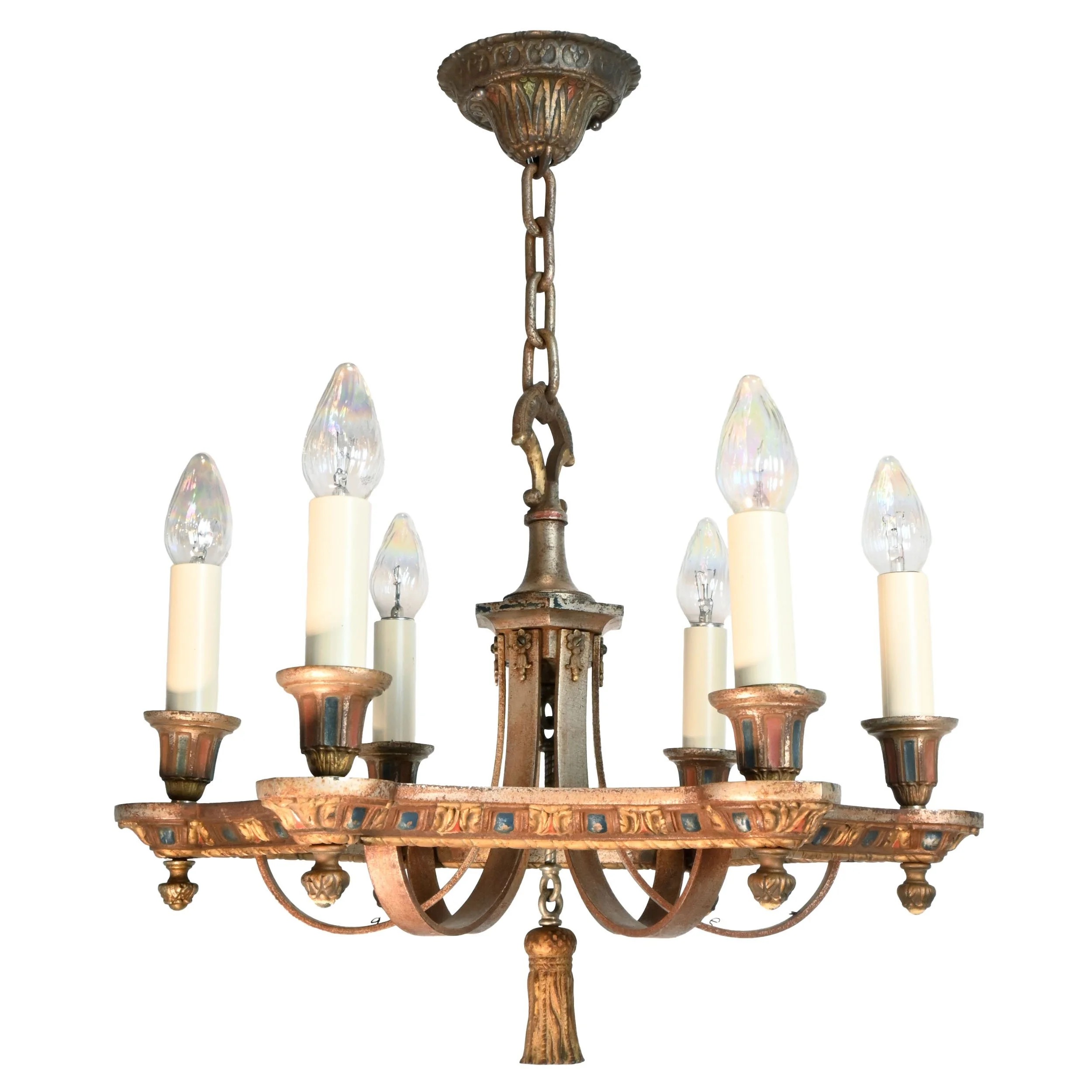 24019+polychrome+and+silver+cast+iron+six+candle+chandelier+with+tassel.jpg