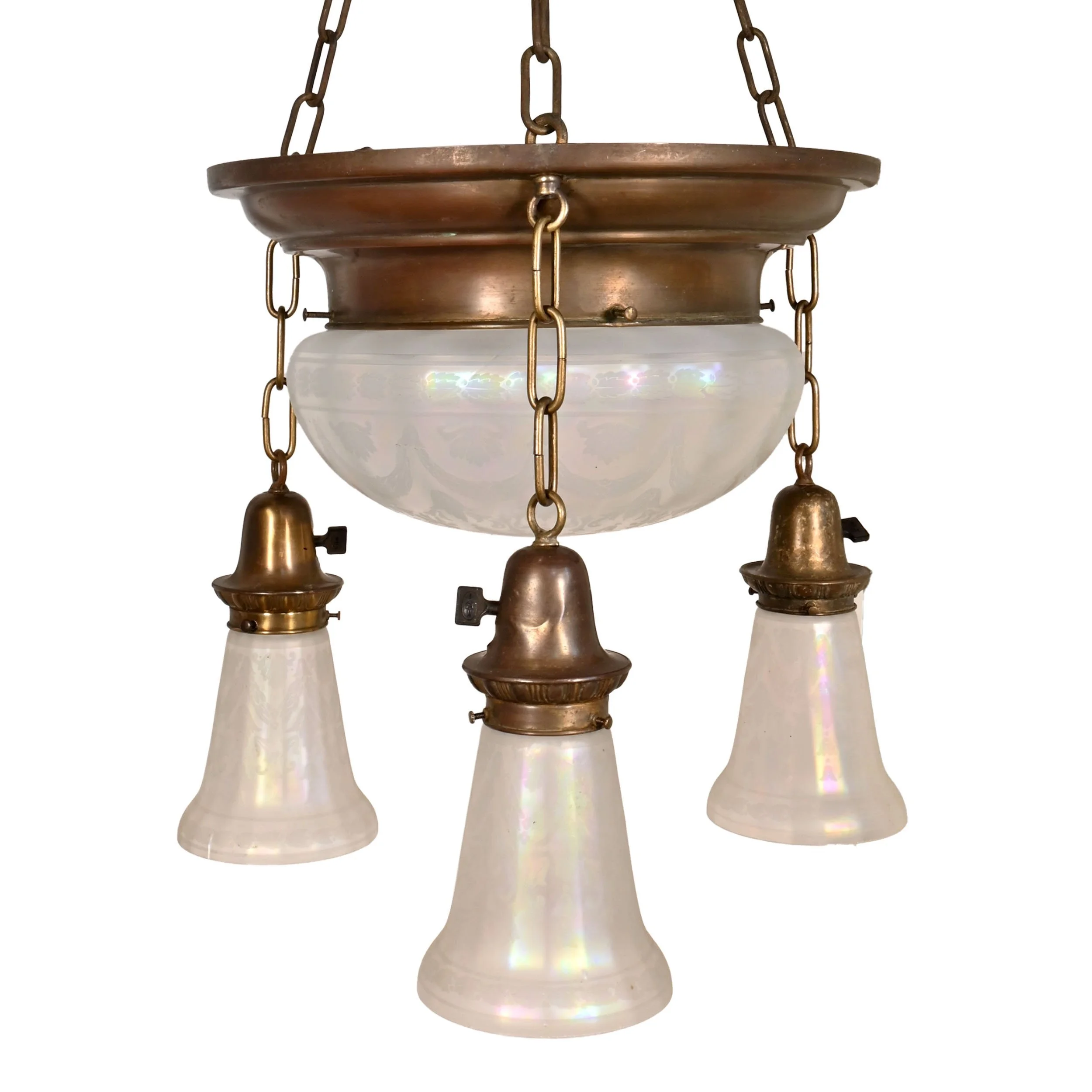 24057+brass+three+shade+chandelier+with+iridescent+bowl+1.jpg