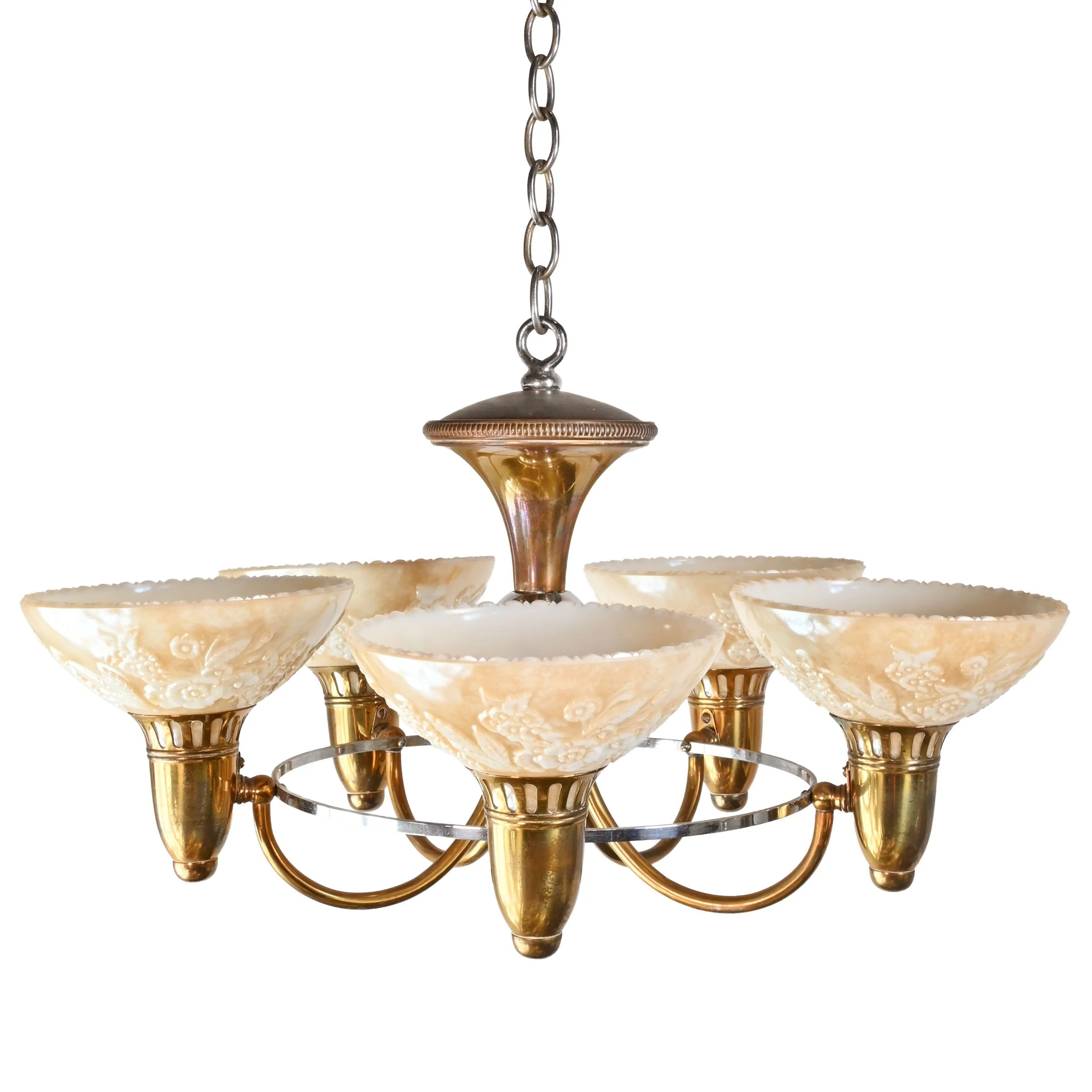 24066+brass+and+chrome+five+light+chandelier+with+custard+floral+shades+1.jpg