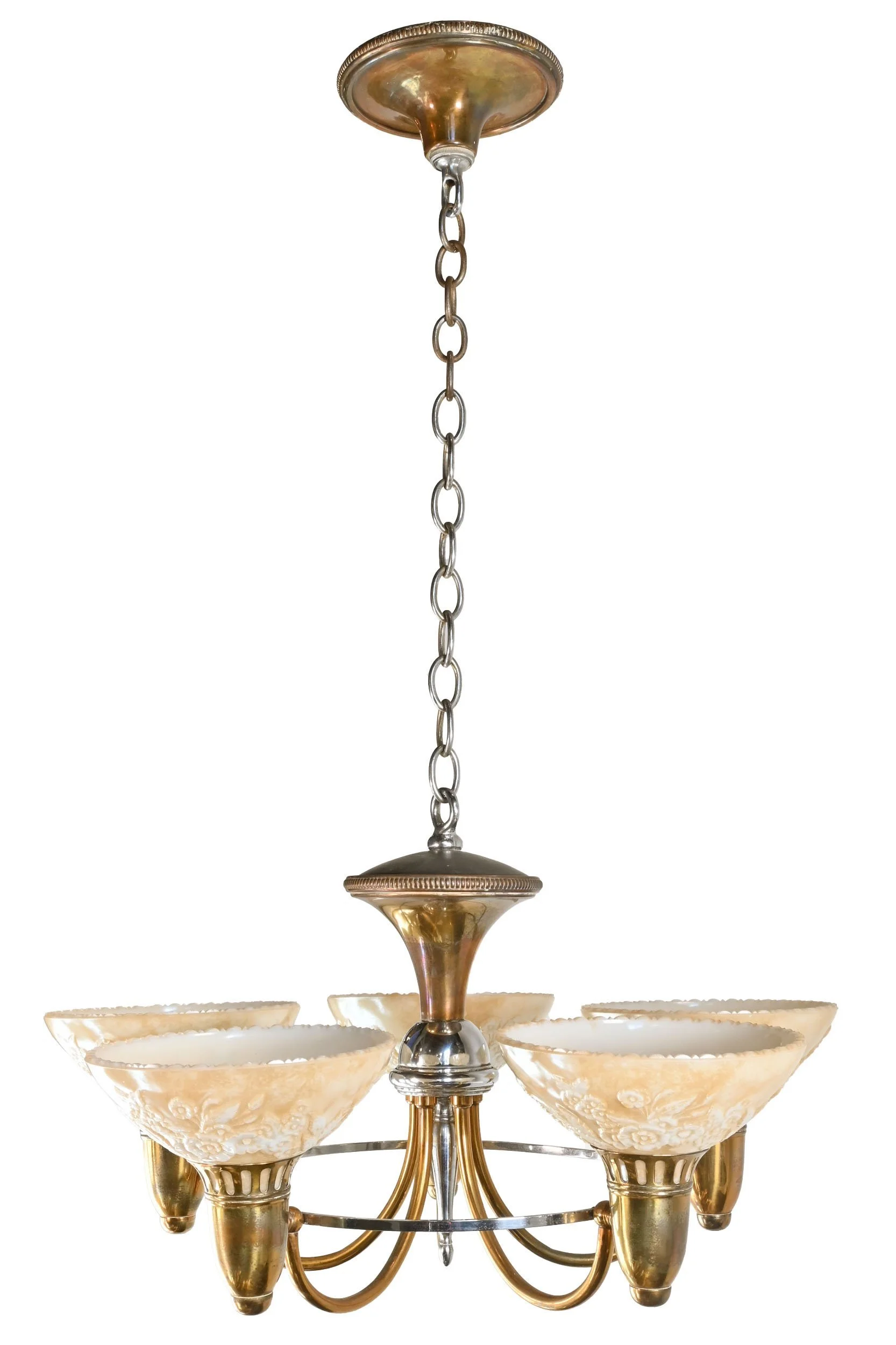 24066+brass+and+chrome+five+light+chandelier+with+custard+floral+shades+2.jpg