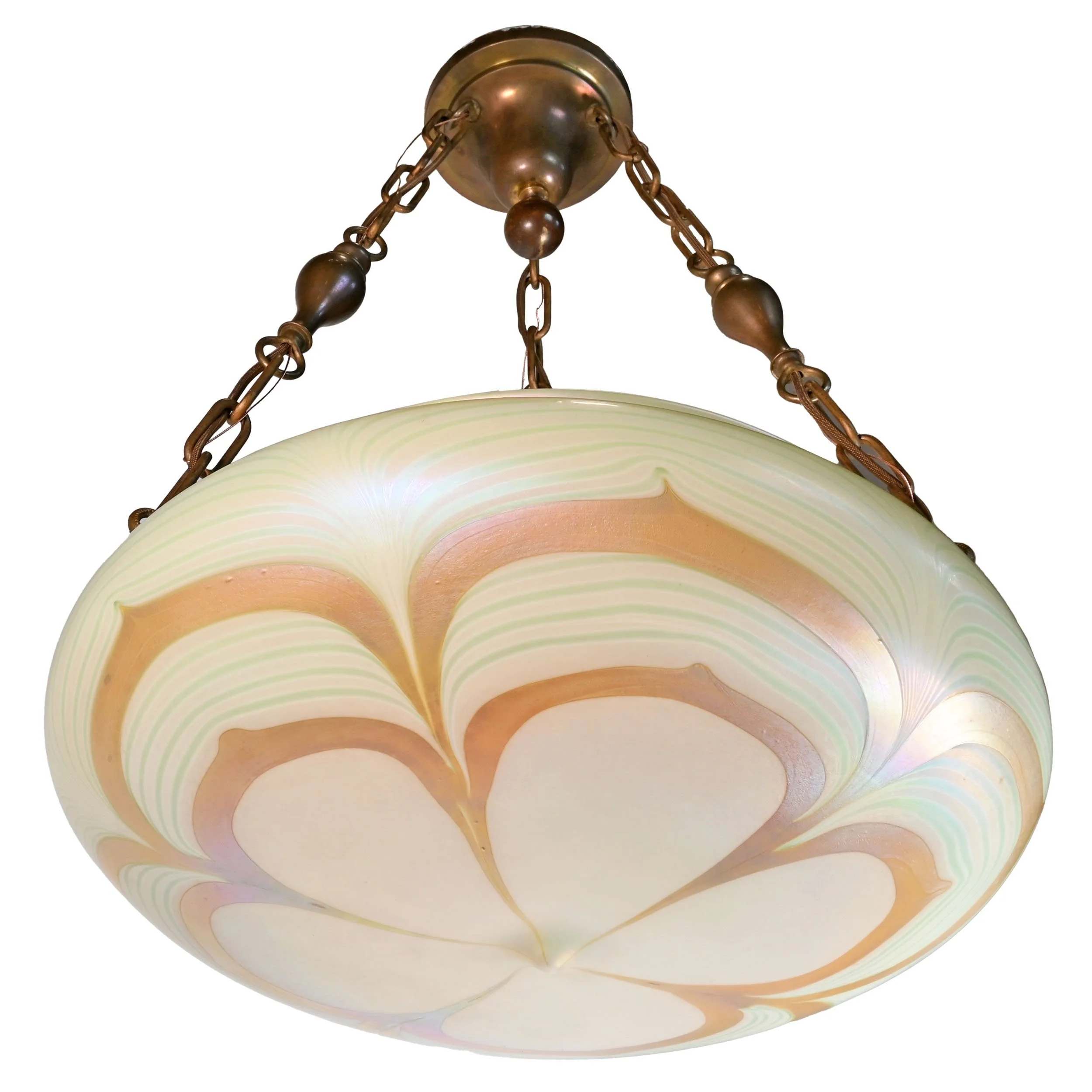 24090+large+pulled+feather+quezal+bowl+on+brass+fixture+6.jpg