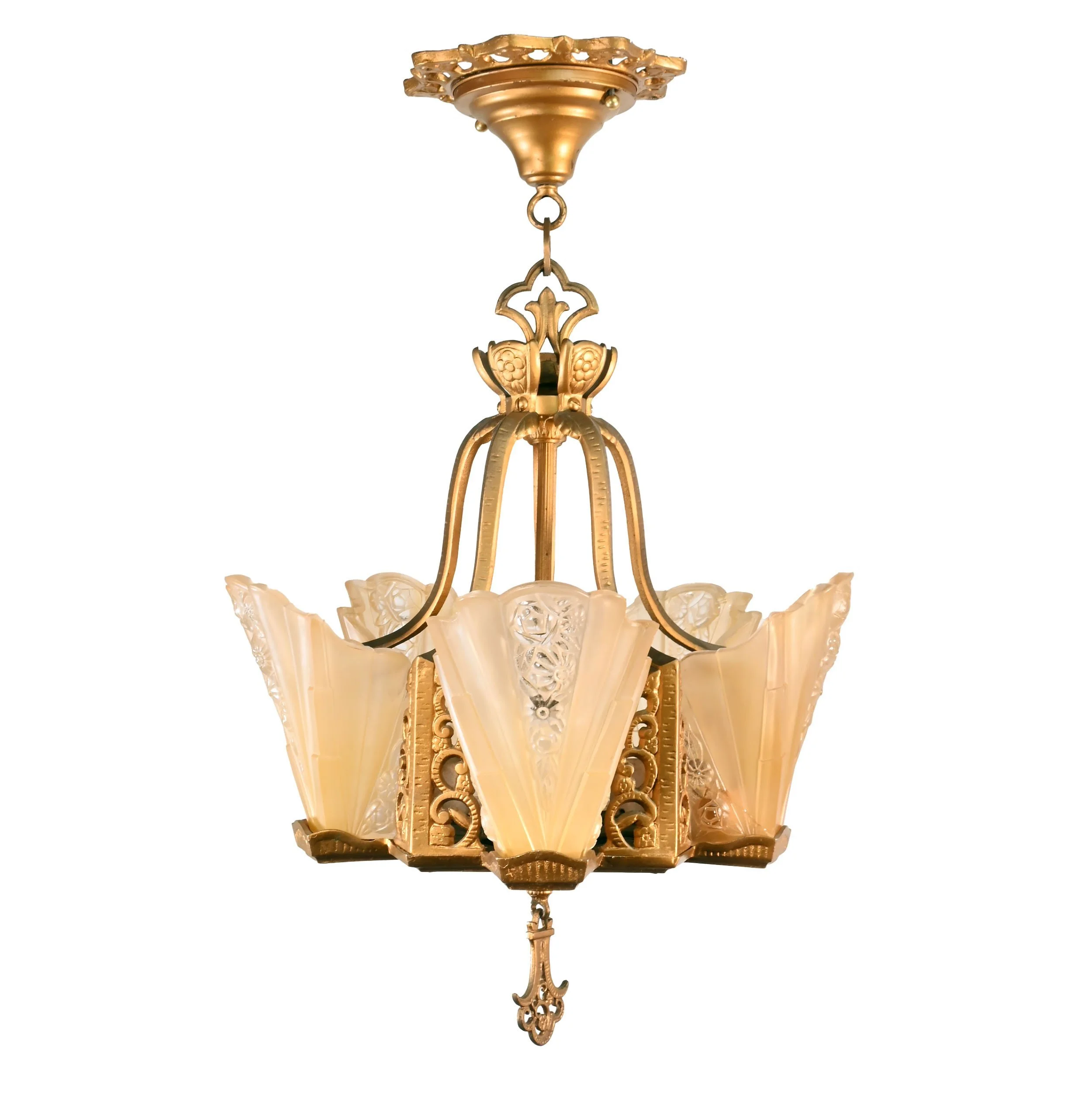 62815+gold+painted+five+slipper+shade+chandelier+with+flower+motif+1.jpg