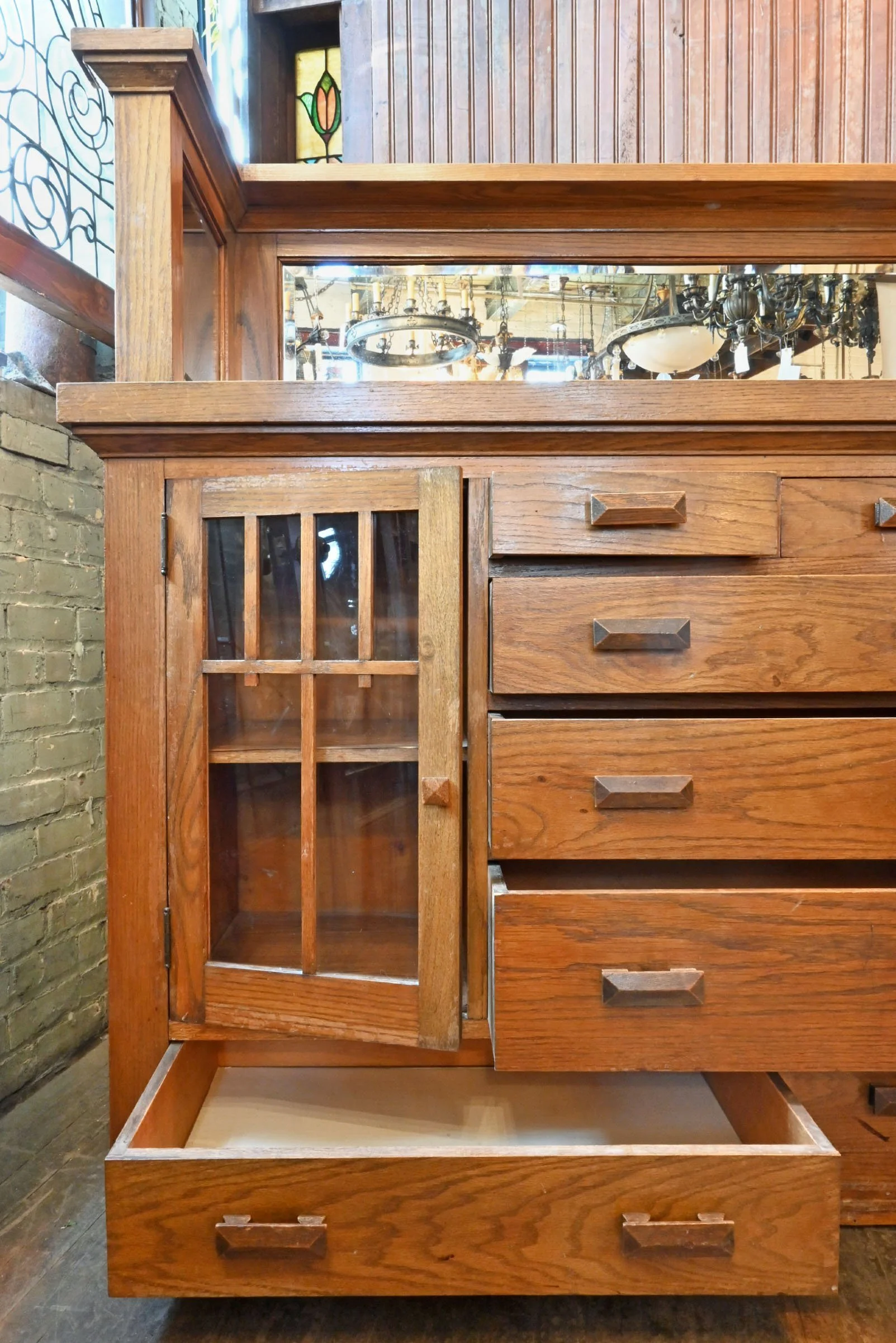 24183+short+golden+oak+mission+buffet+with+wooden+pulls+and+three+beveled+mirrors+4.jpg