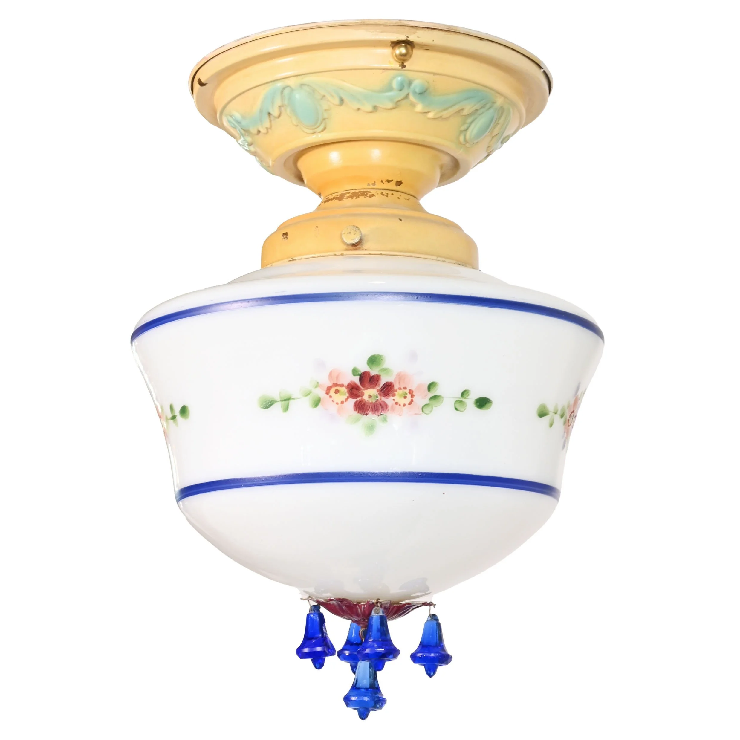24152+polychrome+flush+fixture+with+painted+floral+shade+and+blue+crystal+drops+1.jpg