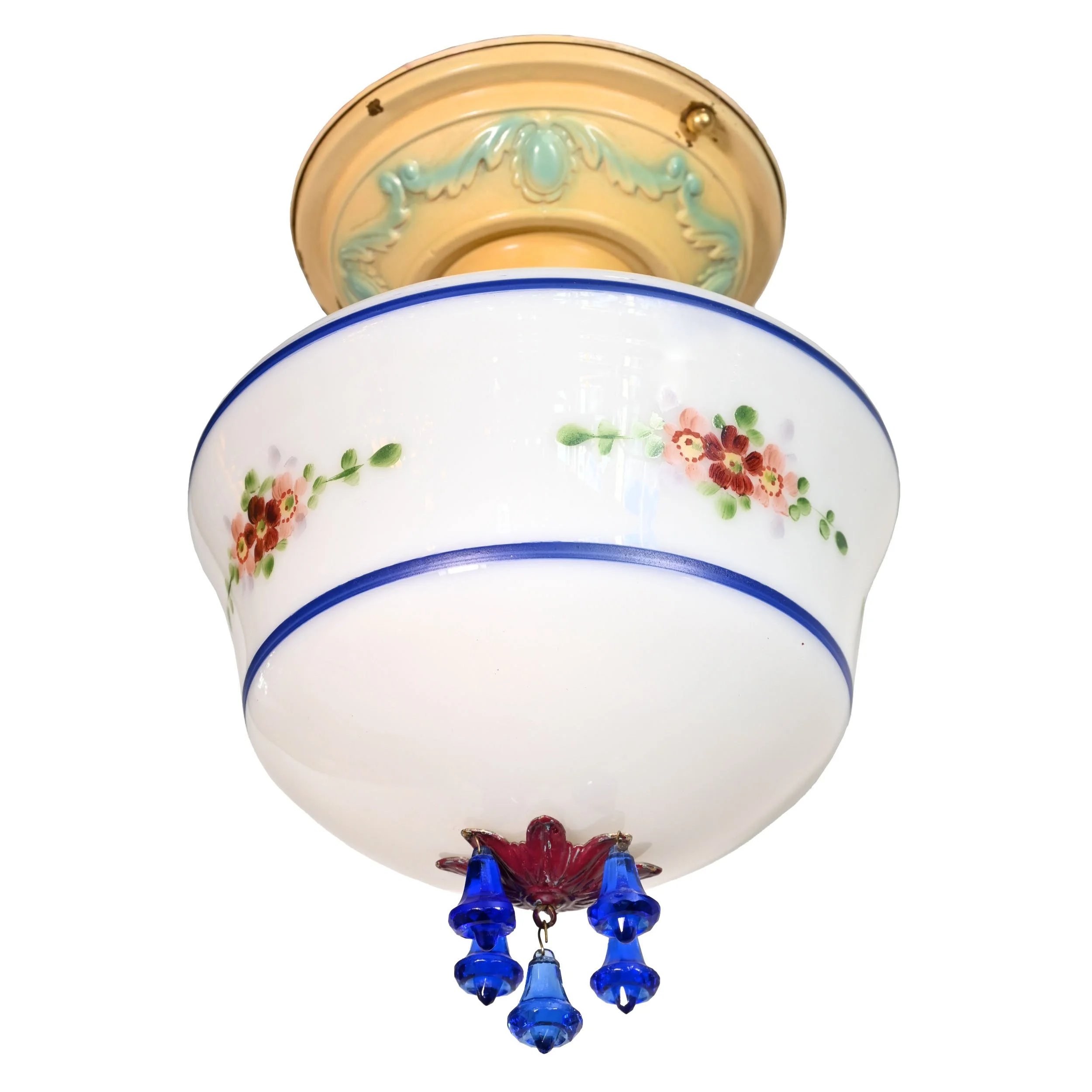 24152+polychrome+flush+fixture+with+painted+floral+shade+and+blue+crystal+drops+3.jpg