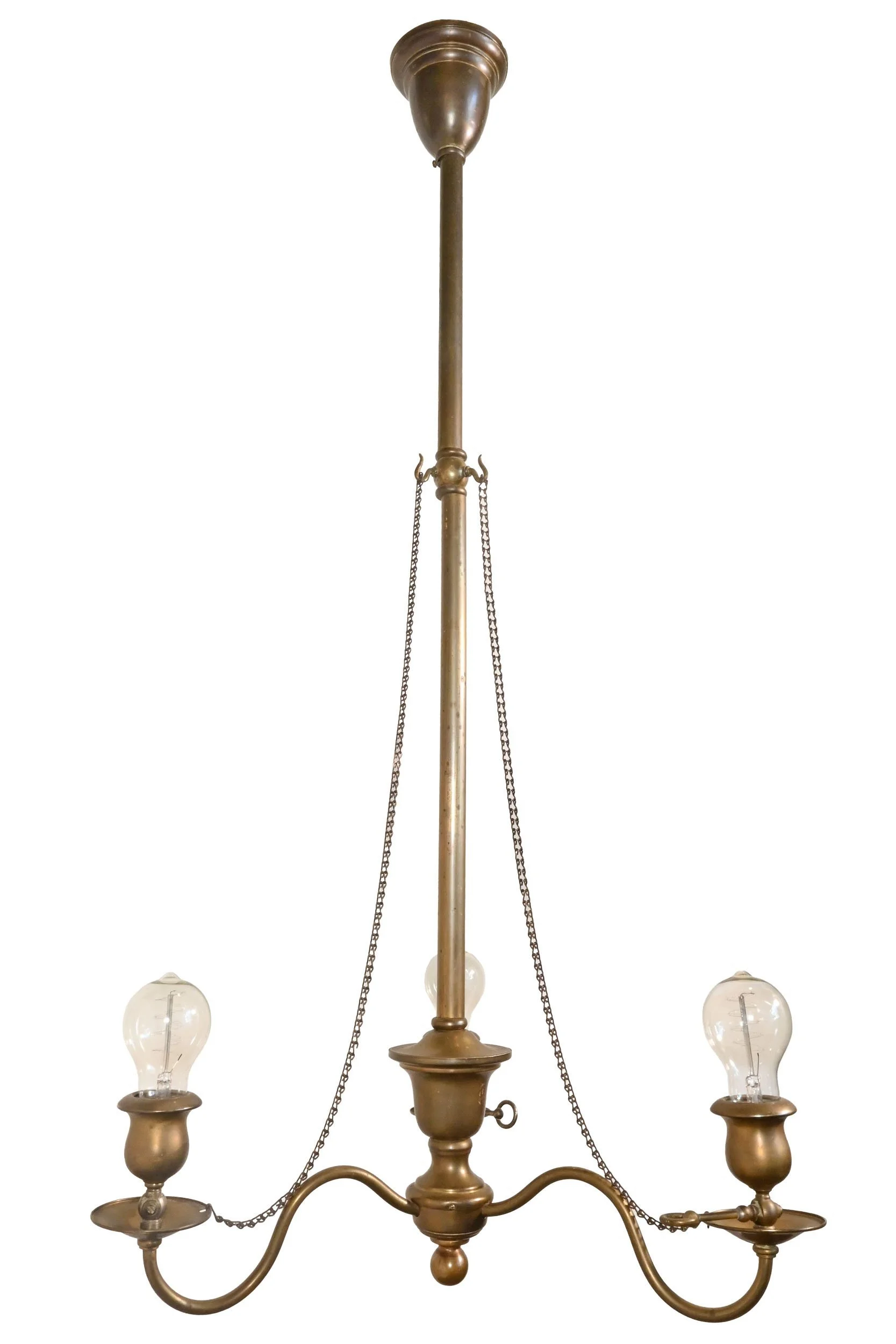 24274+brass+converted+gas+three+light+chandelier+with+decorative+chain+2.jpg