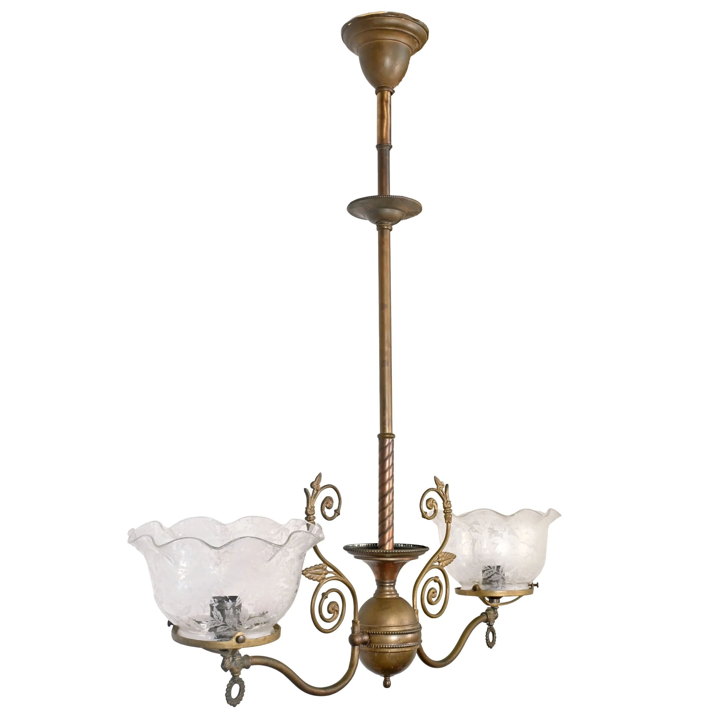 brass+converted+gas+two+light+pendant+with+floral+ruffled+shades+2.jpg
