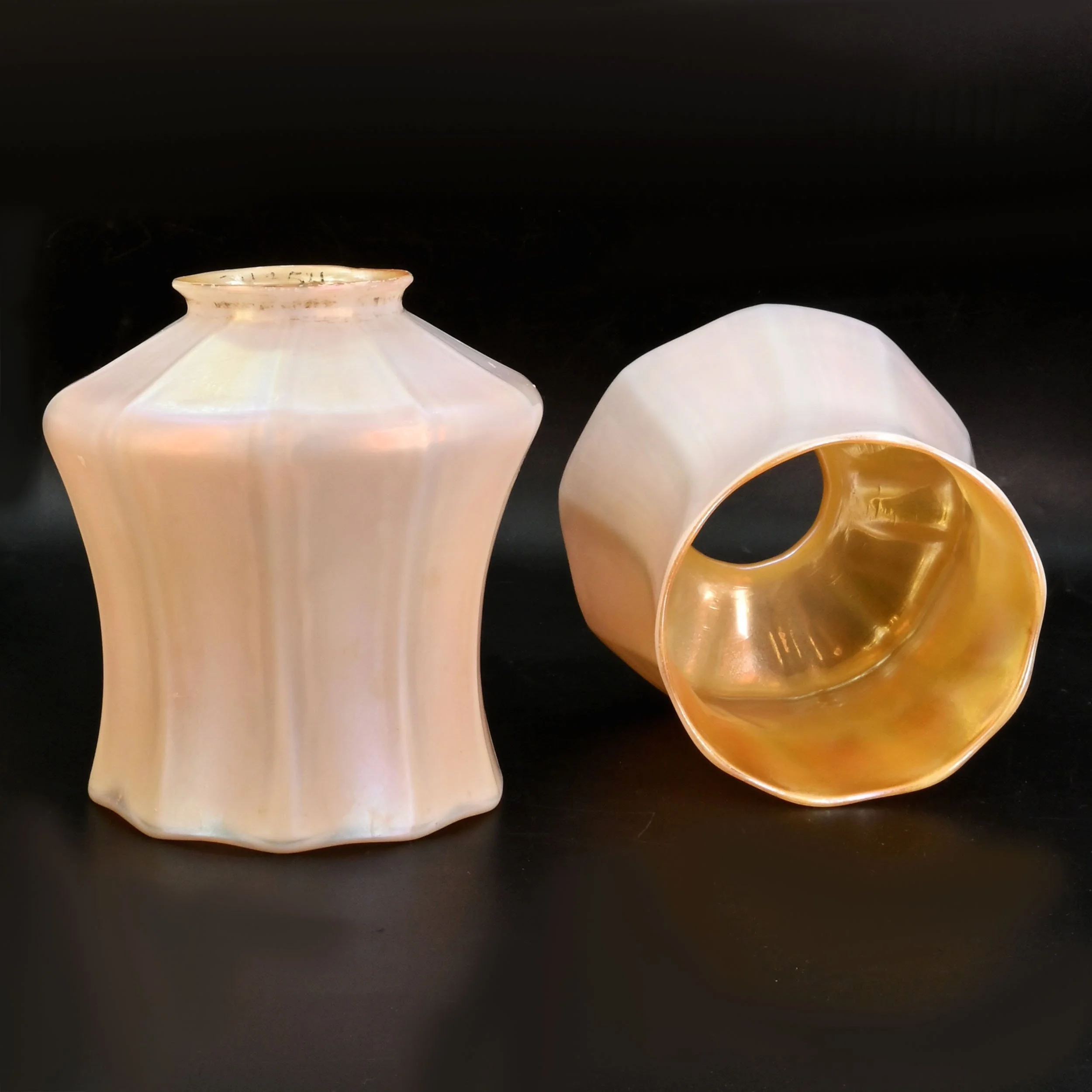 24354+quezal+calcite+and+aurene+fluted+tapered+shades+2.jpg