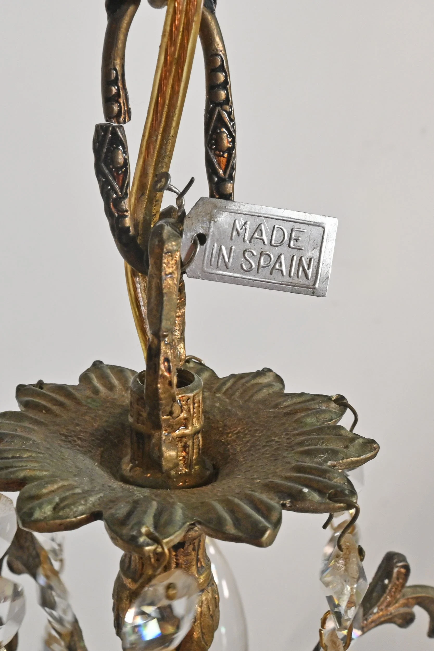 24415+petite+spanish+brass+four+candle+chandelier+wtih+showering+crystals+5.jpg