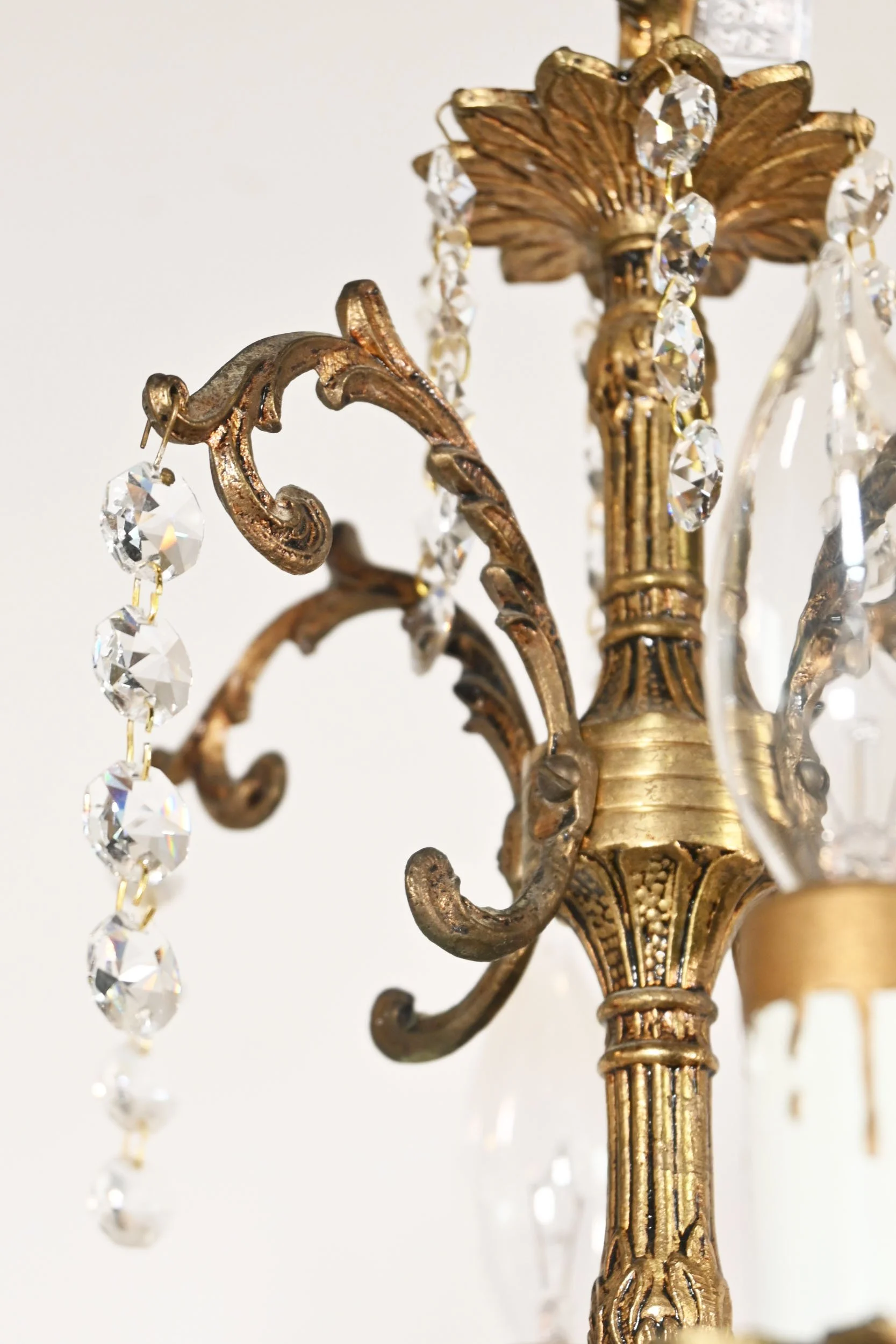 24415+petite+spanish+brass+four+candle+chandelier+wtih+showering+crystals+4.jpg