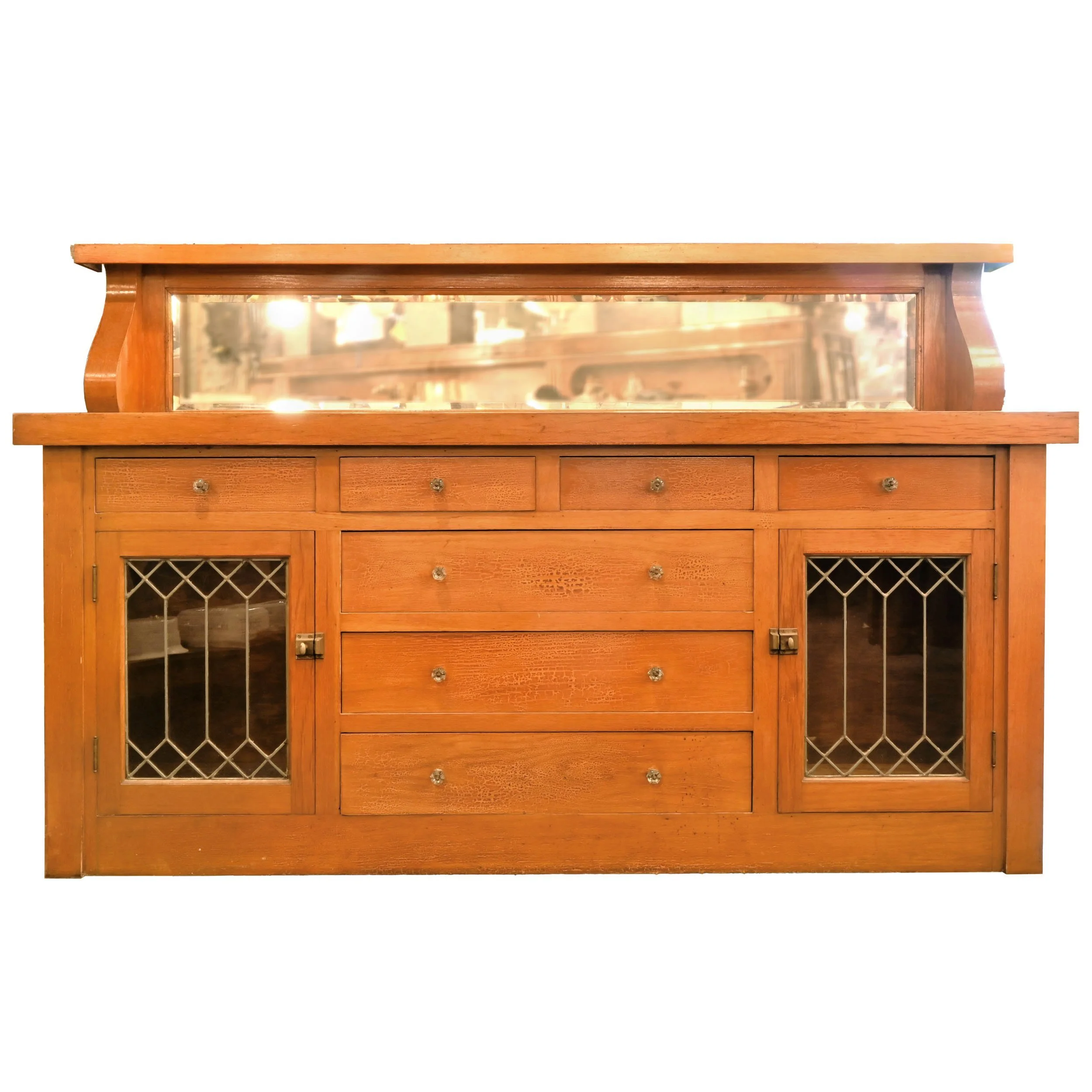 24564+golden+oak+buffet+with+leaded+glass+doors+1.jpg
