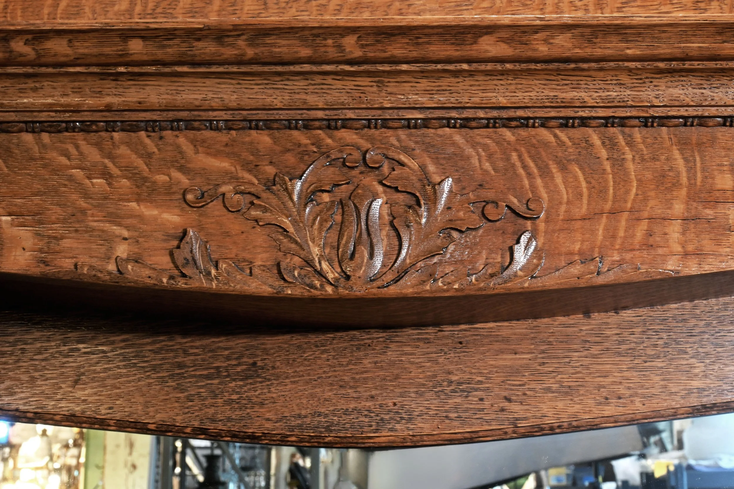 24473+ornate+quartersawn+oak+full+height+mantel+with+petite+columns+and+mirror+6.jpg