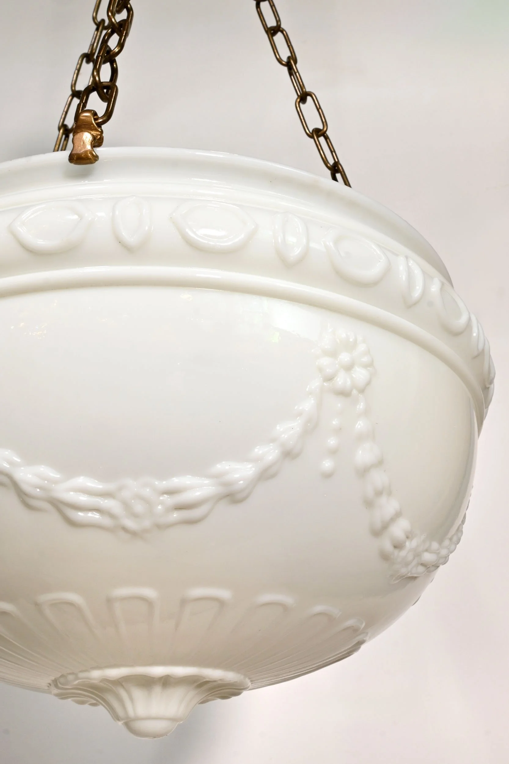 24359+large+ornate+white+glass+bowl+with+garland+on+brass+three+chain+fixture+2.jpg