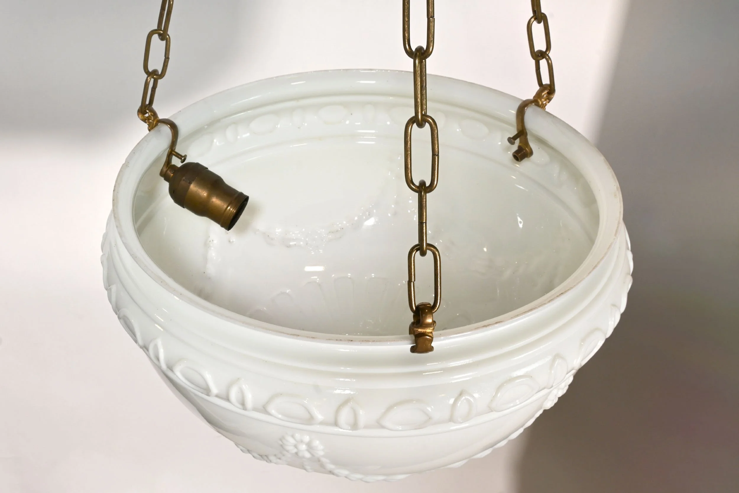 24359+large+ornate+white+glass+bowl+with+garland+on+brass+three+chain+fixture+4.jpg