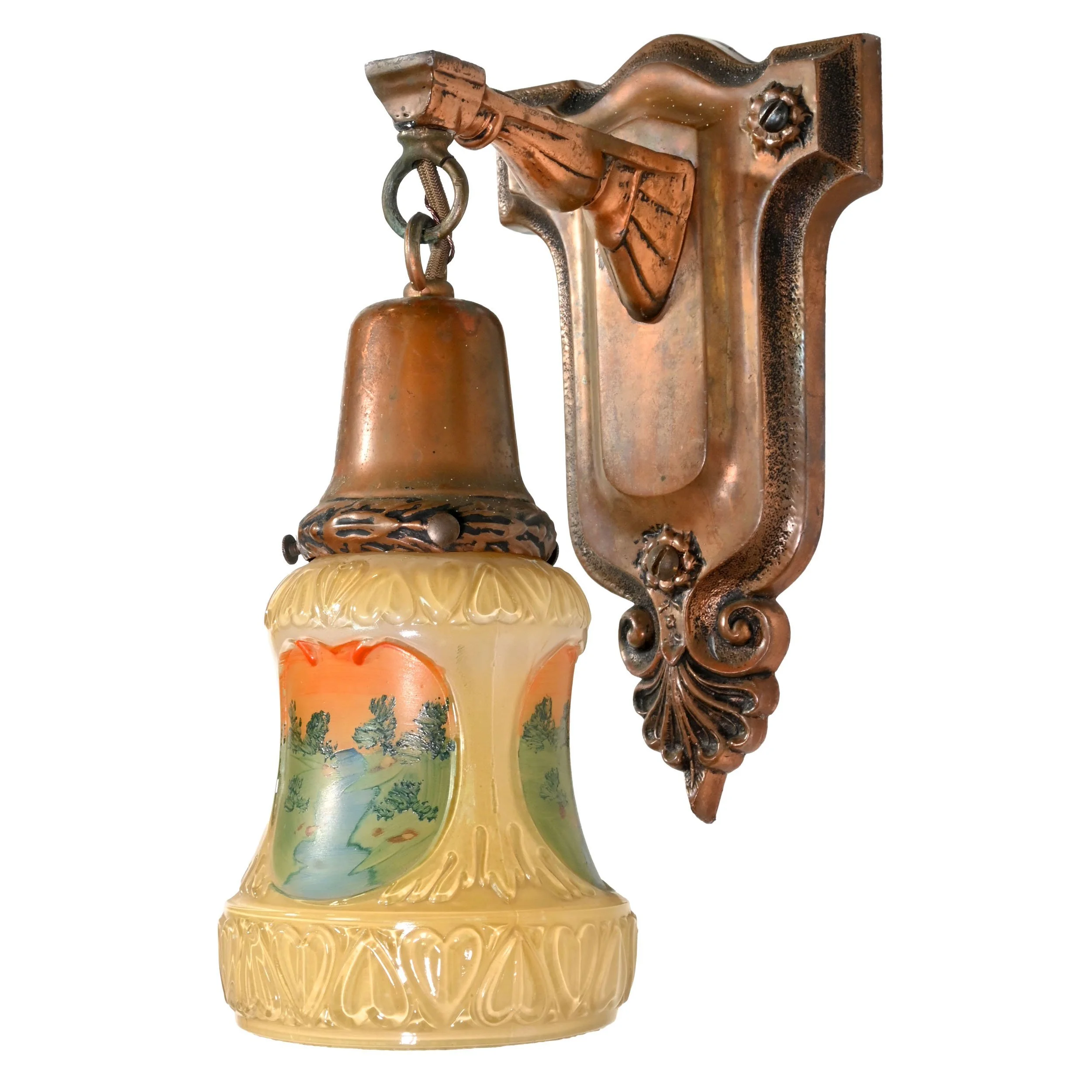 24514+pair+of+copper+plated+lead+sconces+with+hand+painted+landscape+glass+shades+2.jpg