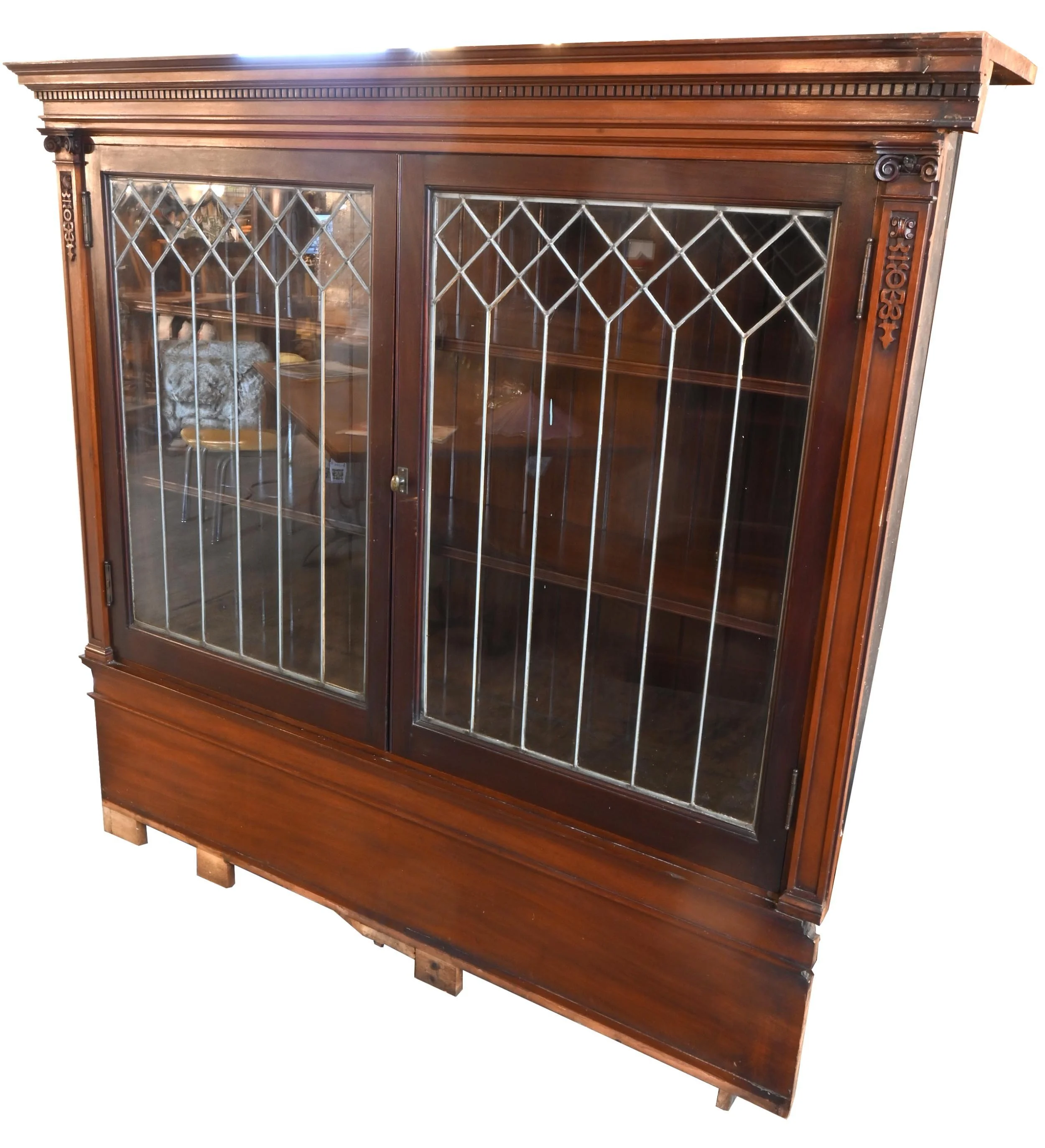 24545A+leaded+glass+2+door+mahogany+bookcase+2.jpg