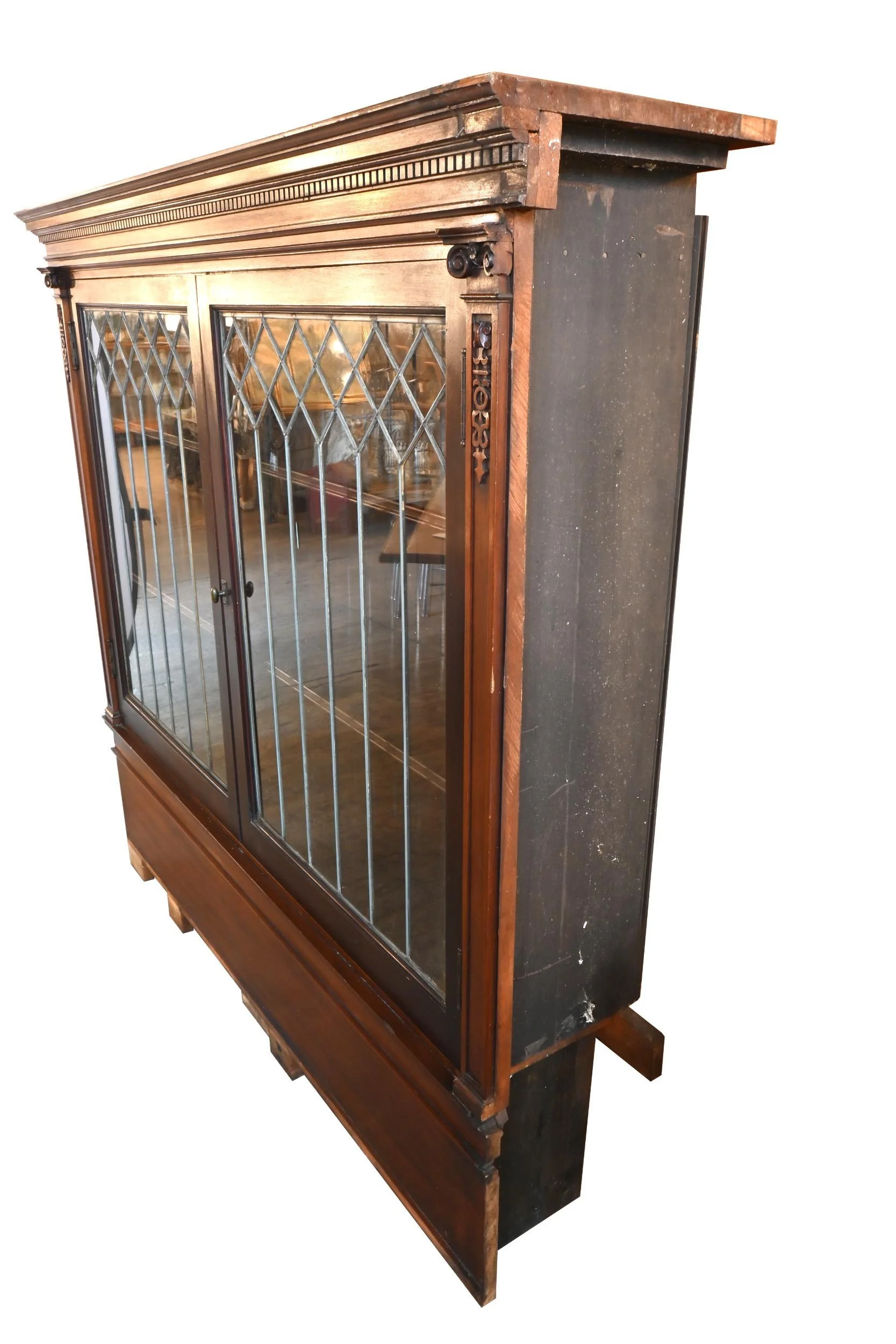 24545A+leaded+glass+2+door+mahogany+bookcase+1.jpg