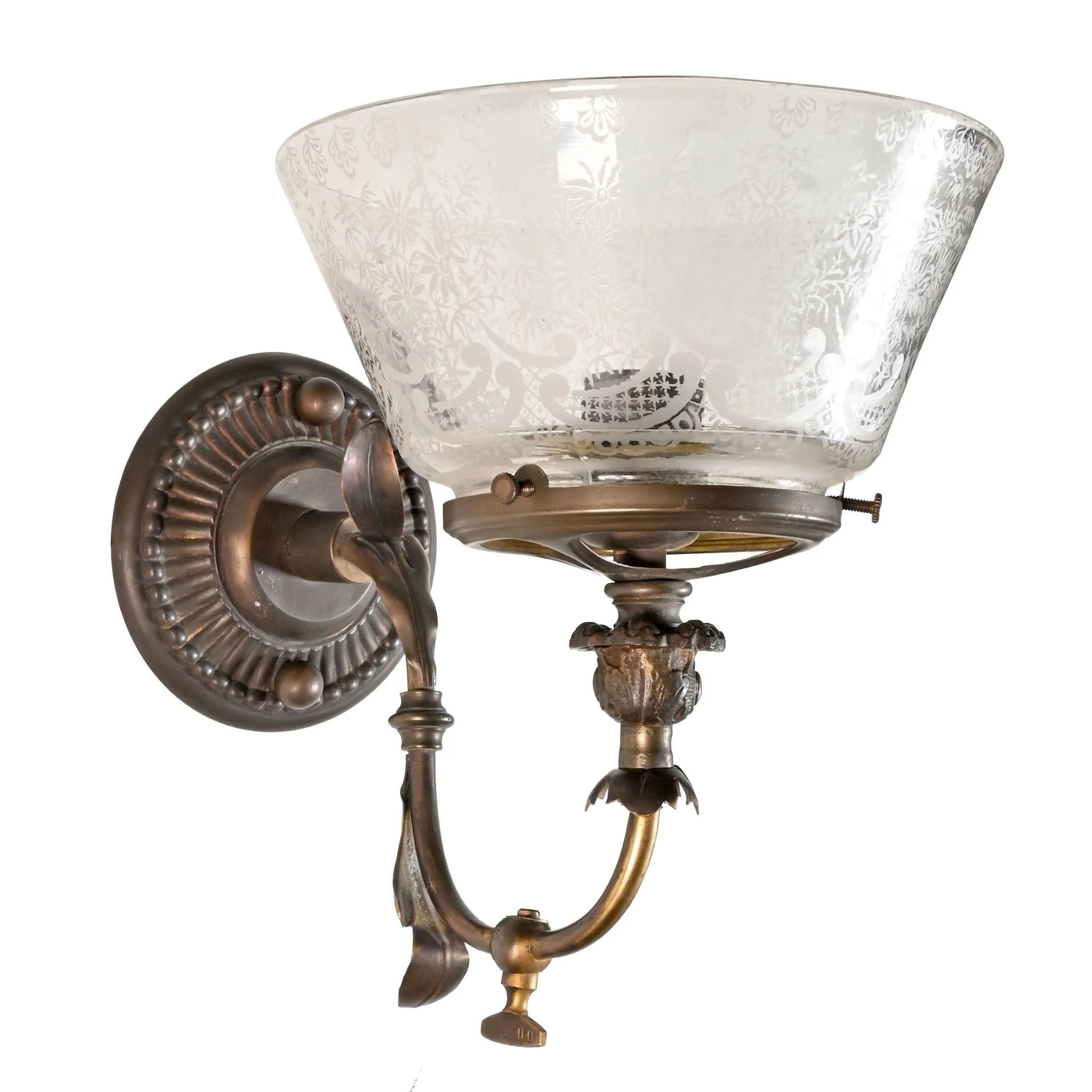 24553+leafy+brass+single+arm+sconce+with+frosted+etched+shade+2.jpg