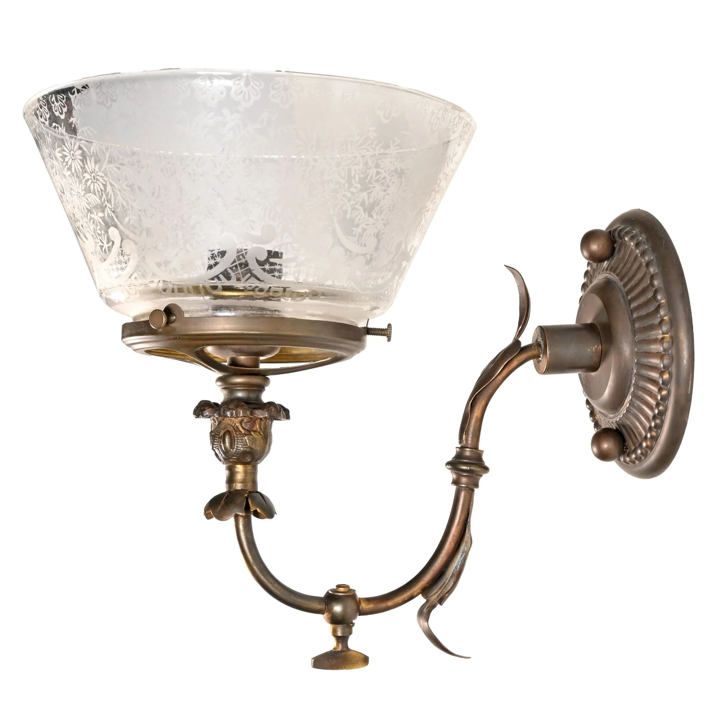 24553+leafy+brass+single+arm+sconce+with+frosted+etched+shade+4.jpg