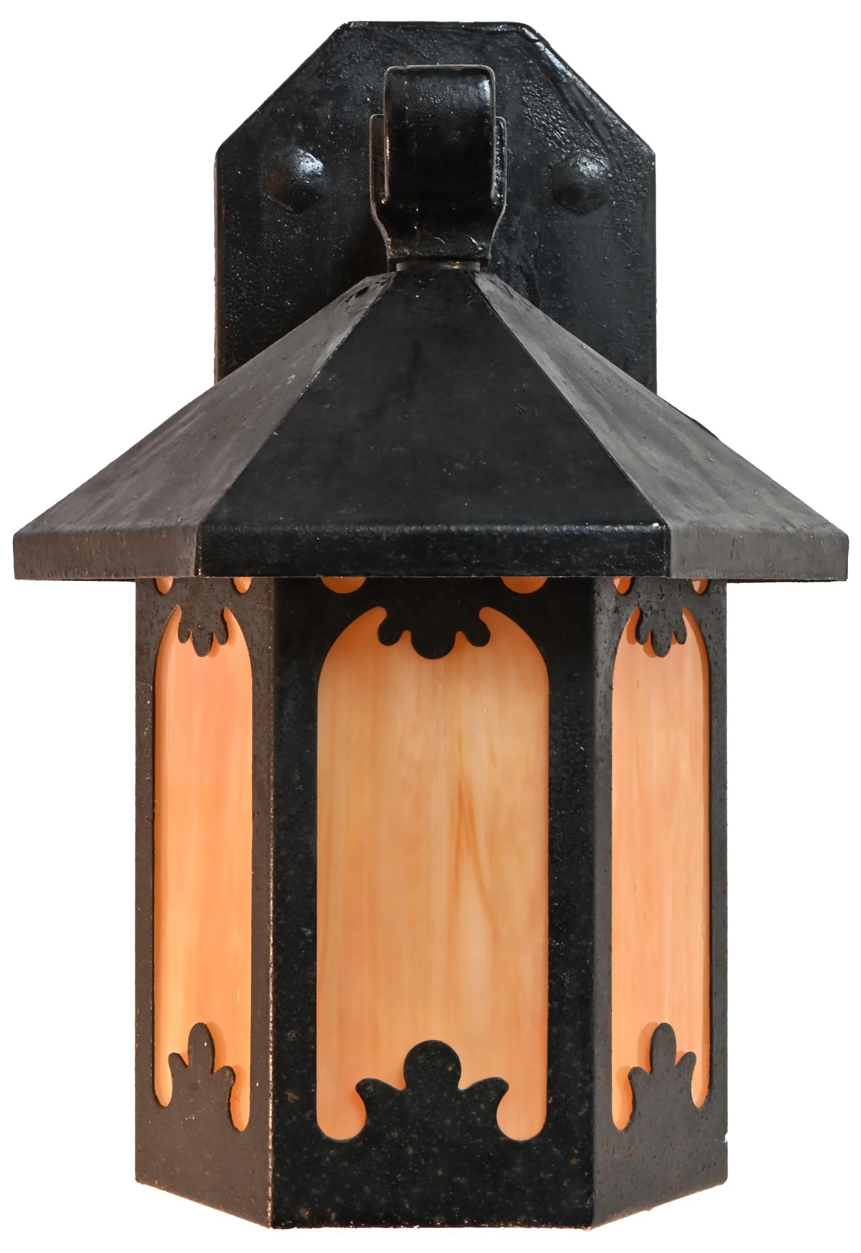 24363+black+iron+exterior+sconce+pair+golg+slag+glass+1.jpg