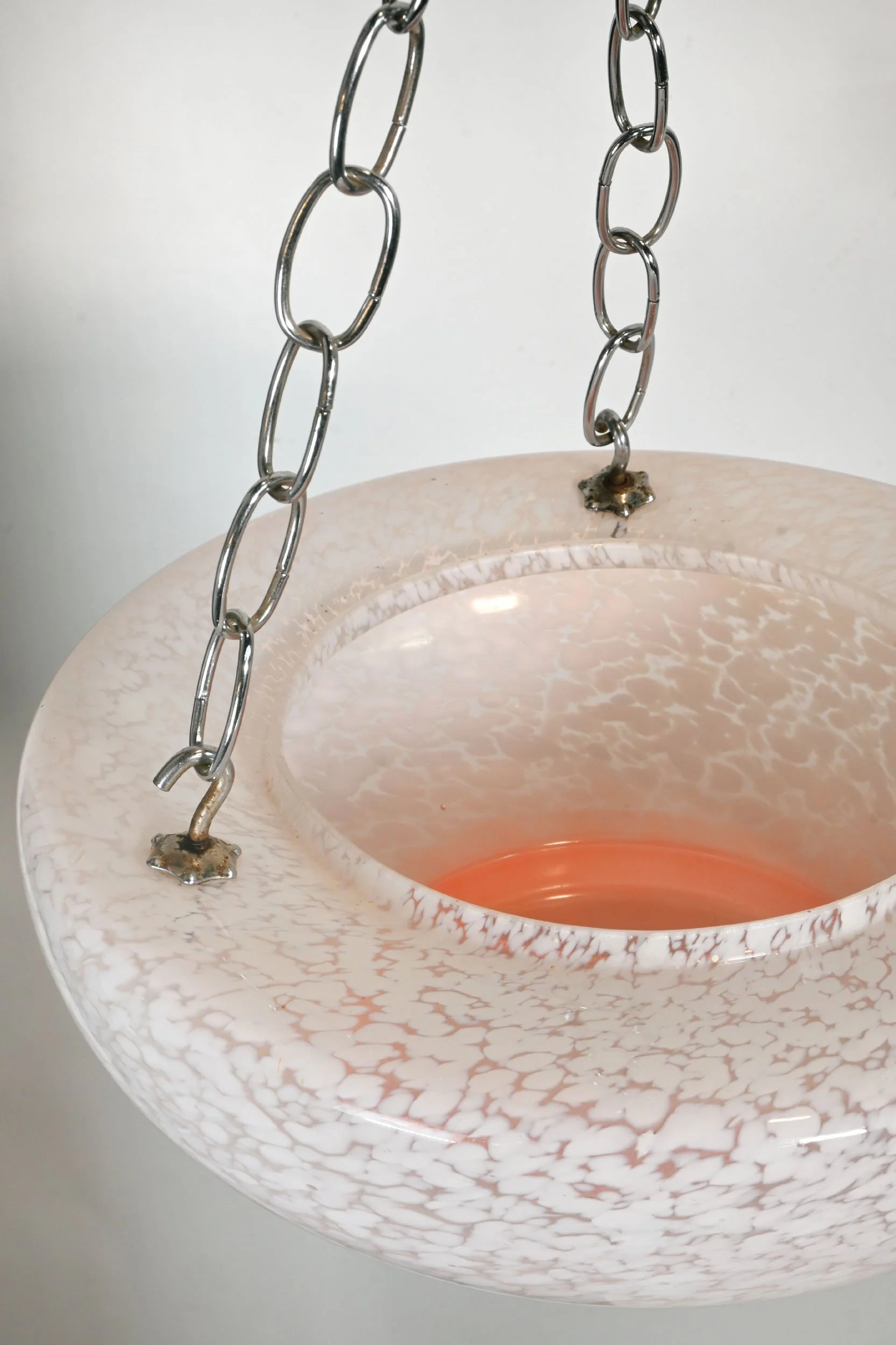 24751+pink+mcm+bowl+shade+on+chrome+three+chain+fixture+3.jpg