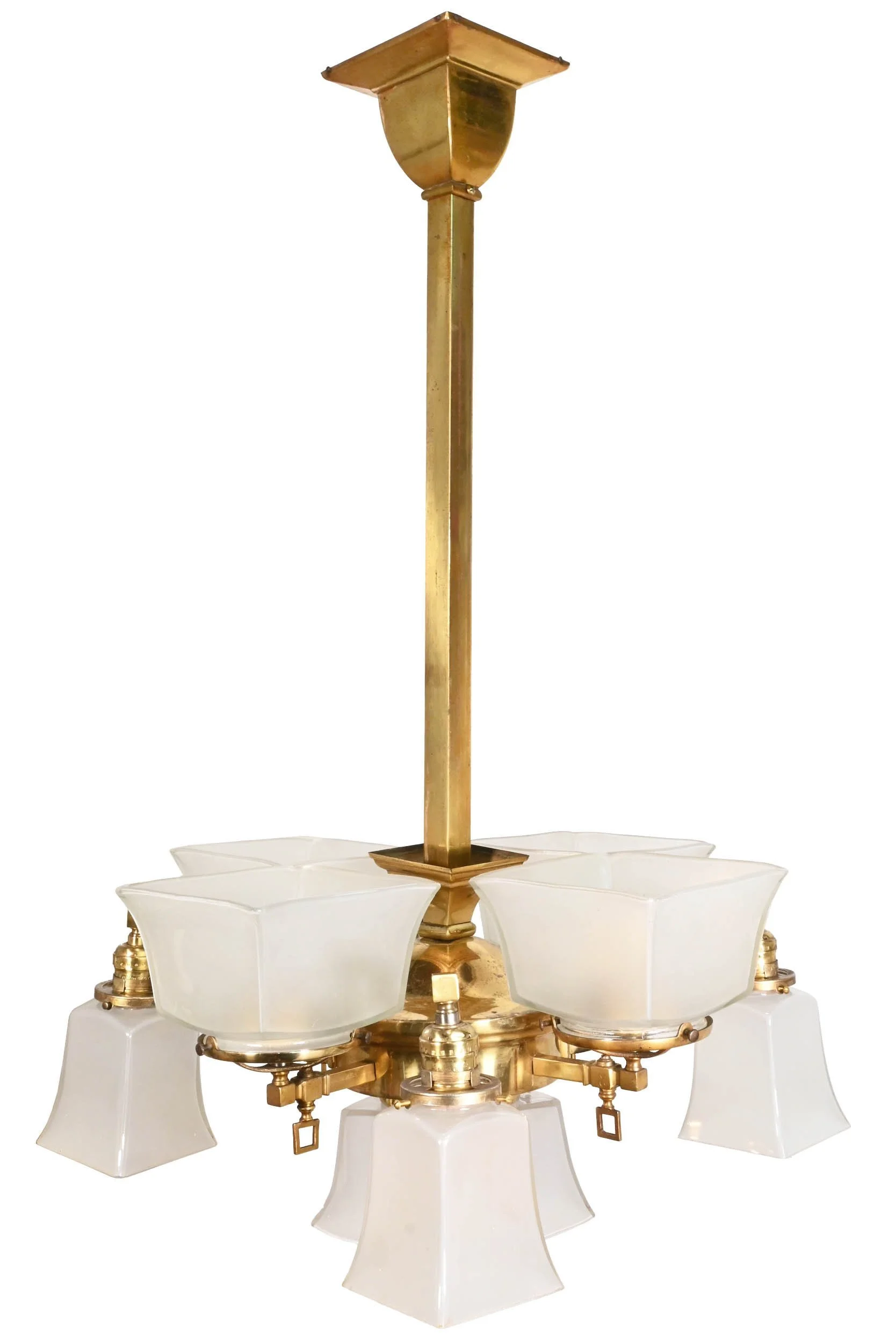 61413+polished+brass+nine+shade+converted+gas+electric+mission+chandelier+with+bottom+shade+1.jpg