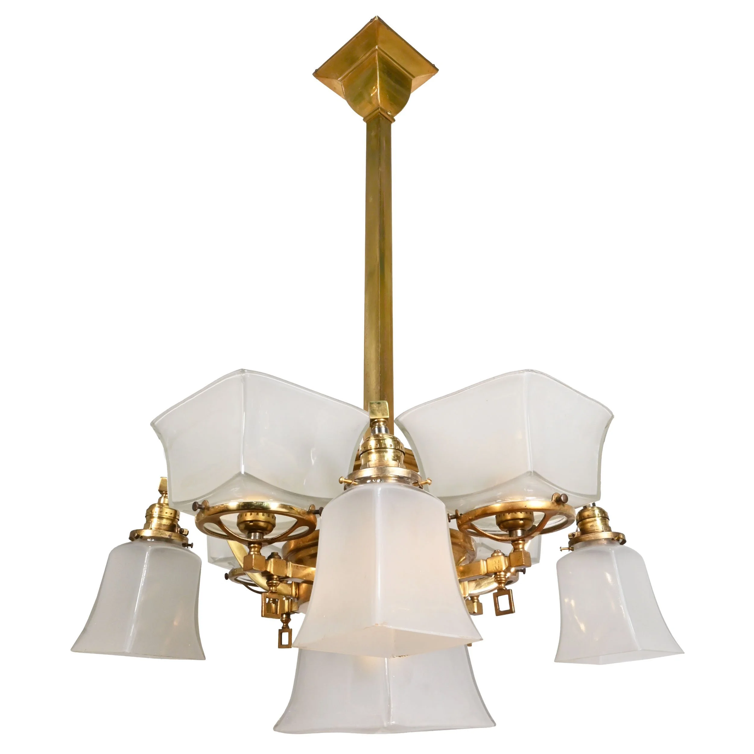 61413+polished+brass+nine+shade+converted+gas+electric+mission+chandelier+with+bottom+shade+3.jpg