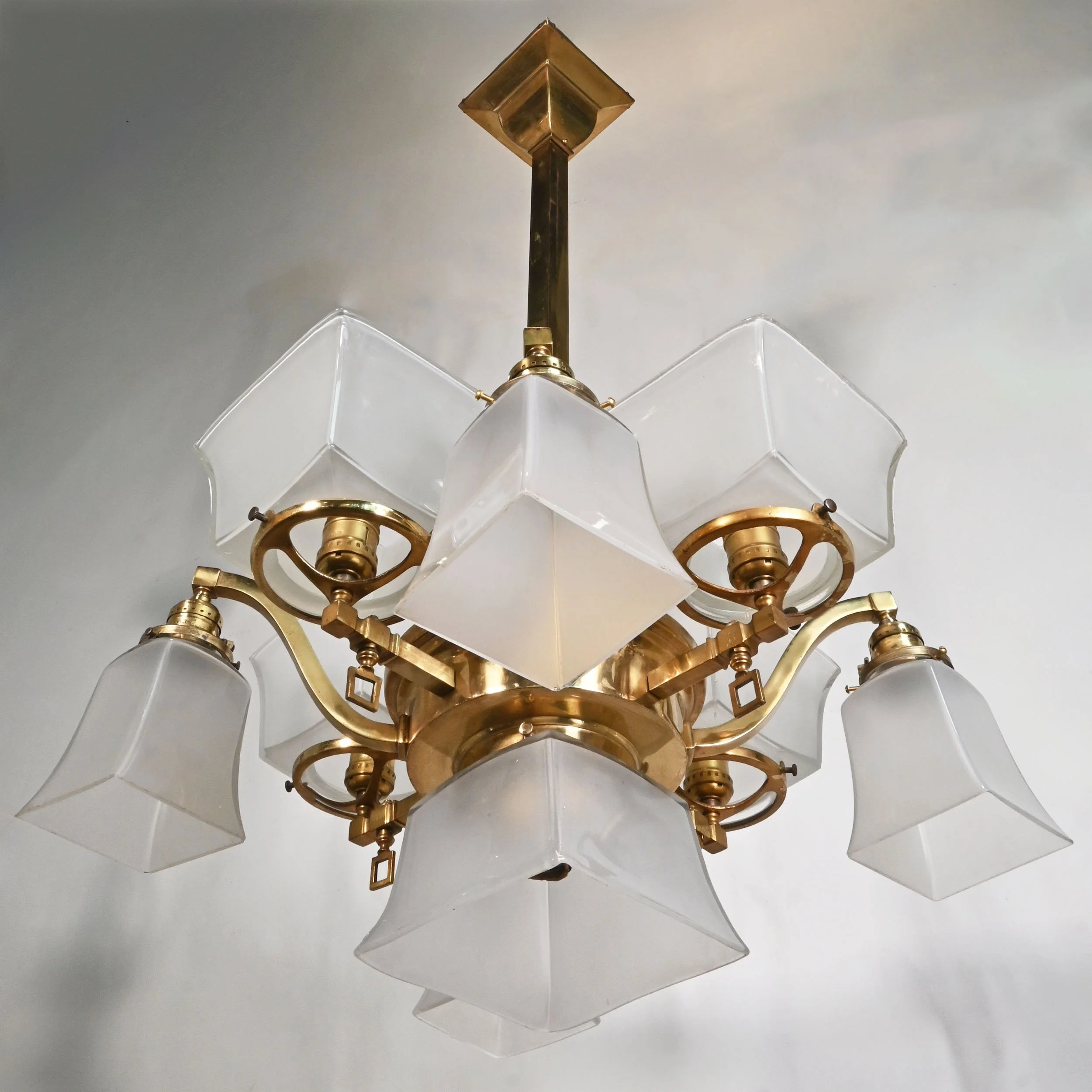 61413+polished+brass+nine+shade+converted+gas+electric+mission+chandelier+with+bottom+shade+4.jpg