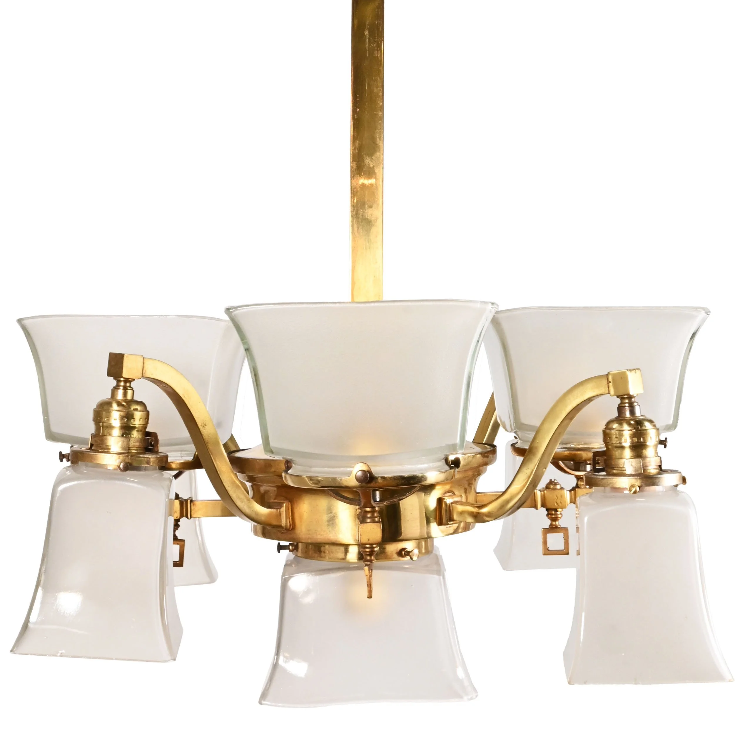 61413+polished+brass+nine+shade+converted+gas+electric+mission+chandelier+with+bottom+shade+6.jpg